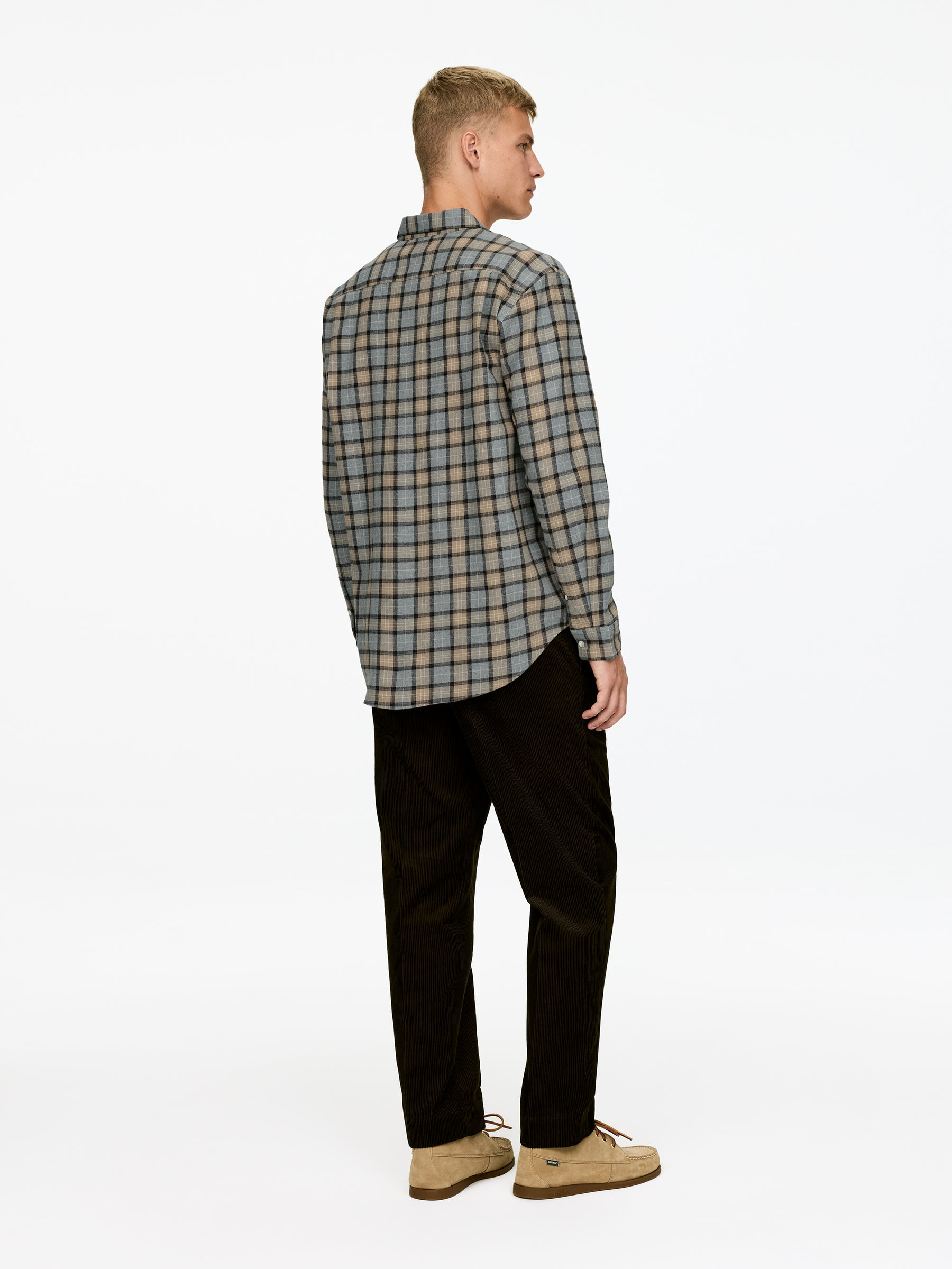 Flannel Shirt - Beige/Multi-Colour - Relaxed fit - Men - StillMedia/Lookbook - 6
