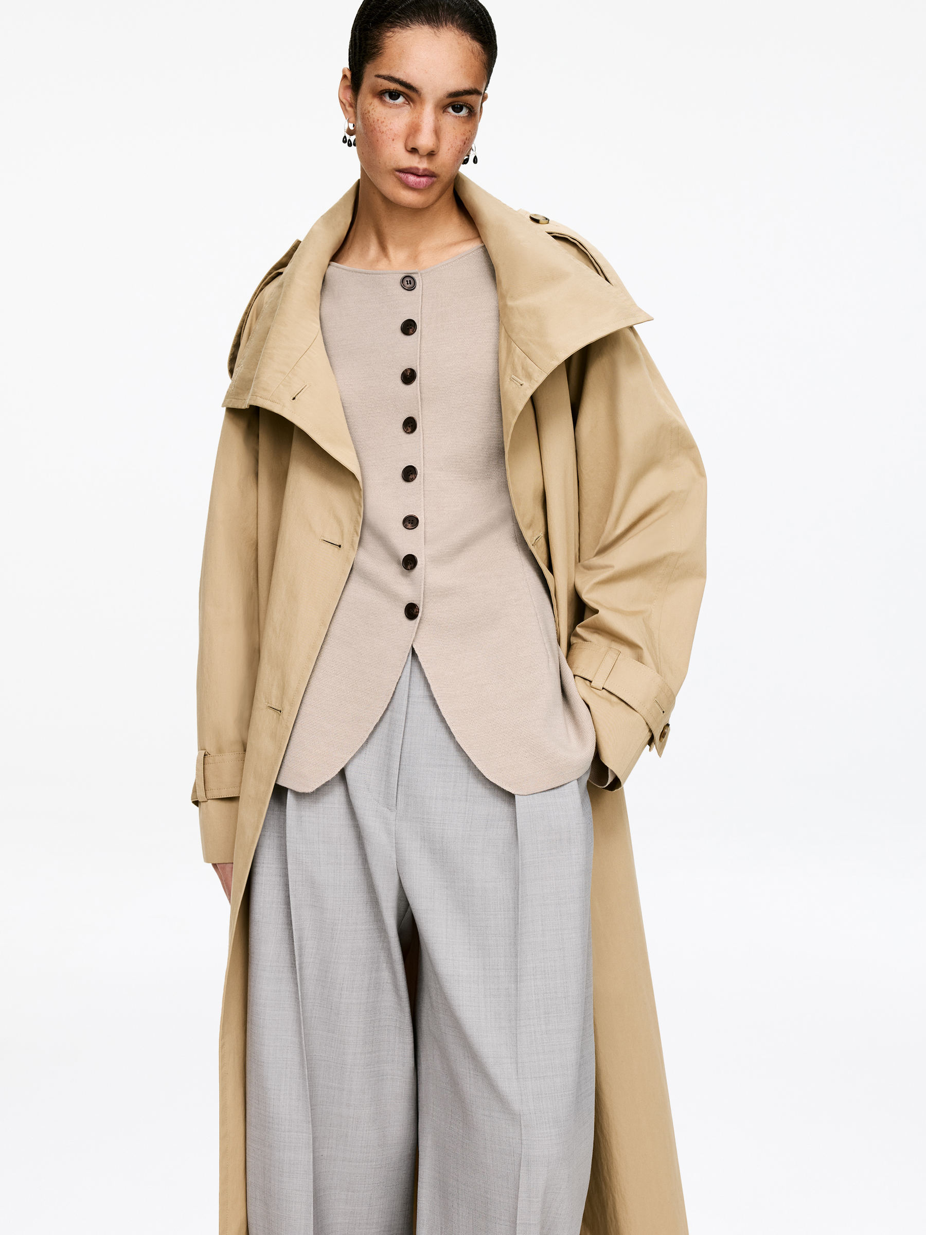 Merino Wool Cardigan - Beige - Slim fit - Women - StillMedia/Lookbook - 6