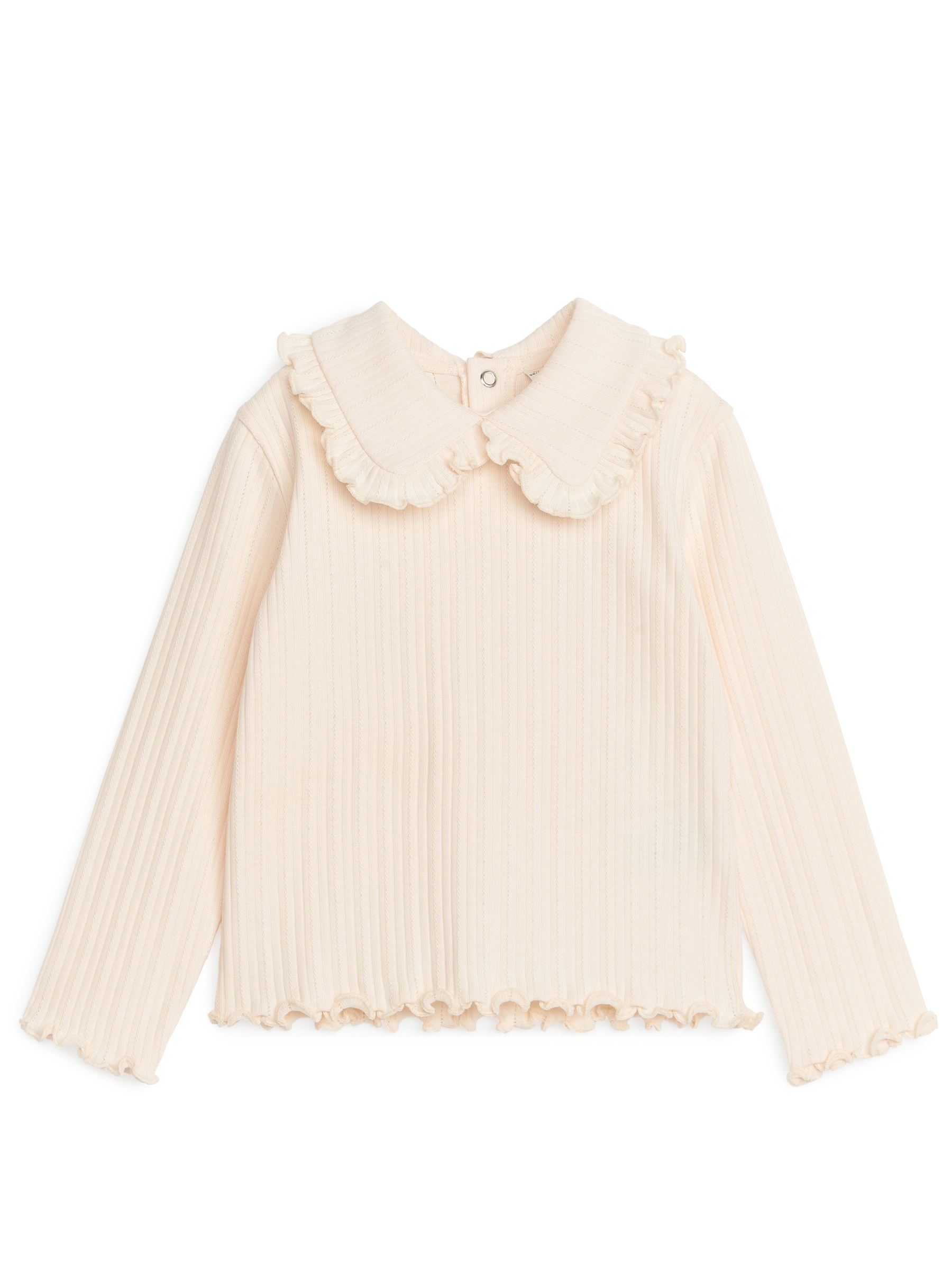 Pointelle-Oberteil mit Rüschenkragen - Hellbeige - Regular Fit - Kinder - StillMedia/DescriptiveStillLife - 1