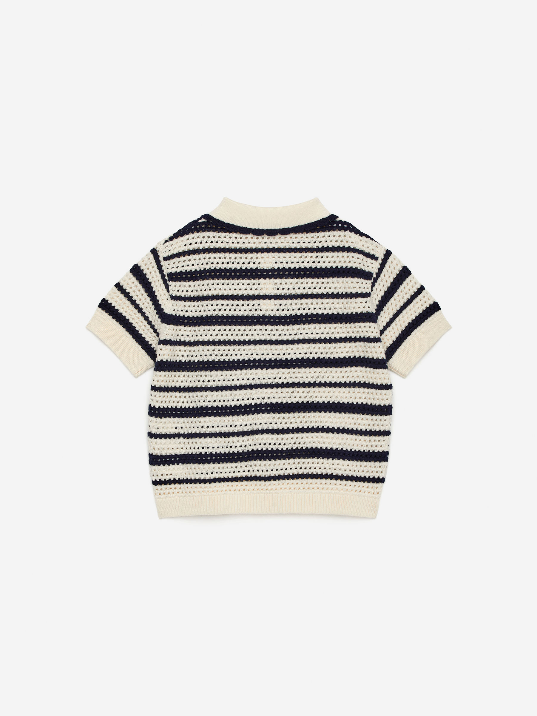 Pointelle-Knit Top - Dark Blue/Off White - Regular fit - Children - StillMedia/DescriptiveStillLife - 3