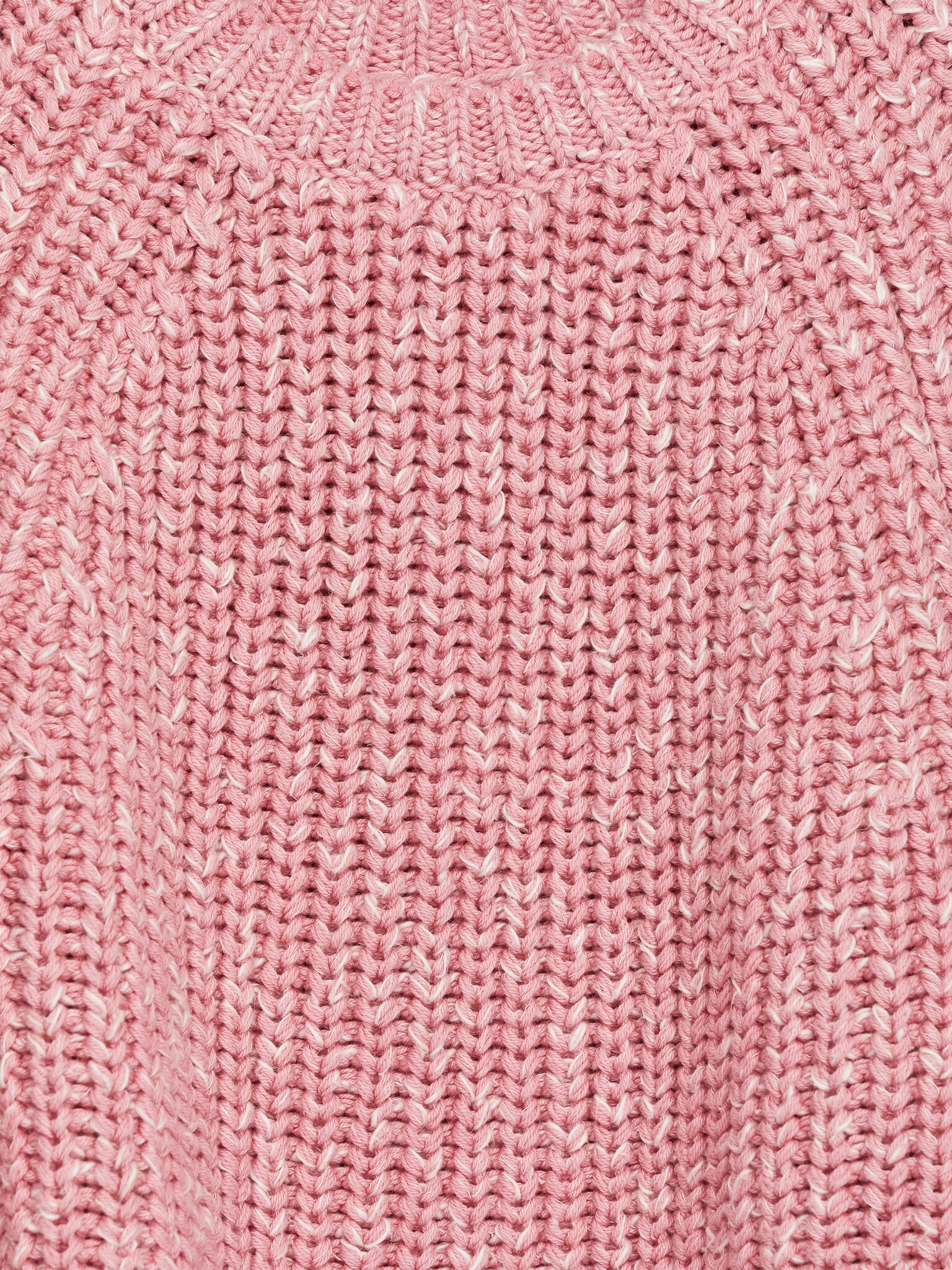 Knitted Cotton Jumper - Pink Melange - 2