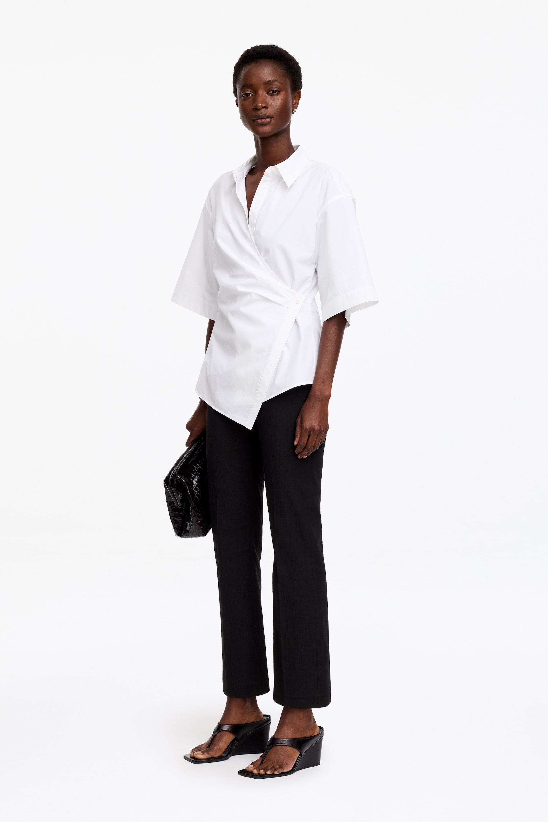 Visualizza immagine più grande: Camicia a portafoglio in cotone - Bianco - DONNA | H&M IT 1