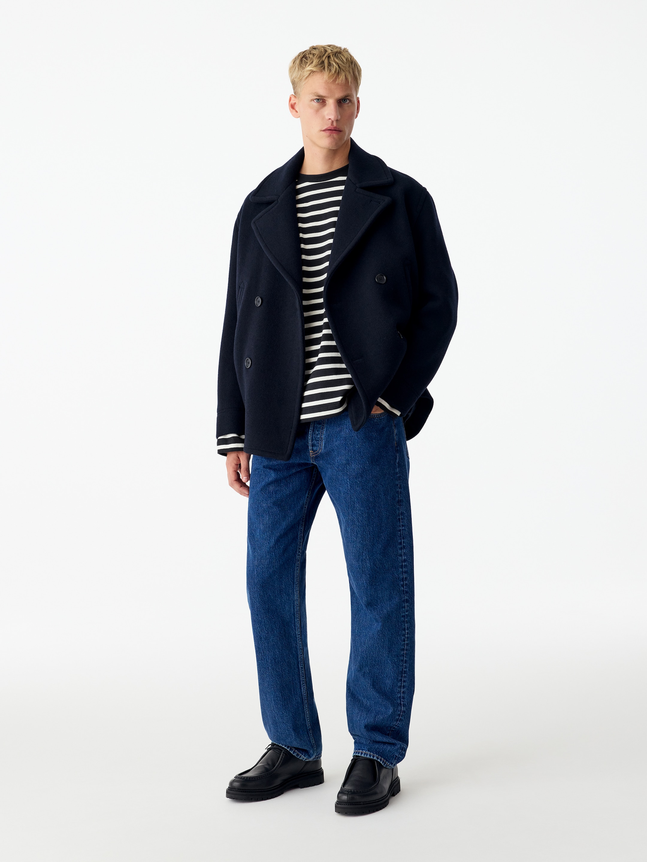 Relaxed Long-Sleeve T-Shirt - Dark Blue/Striped - Relaxed fit - men - StillMedia/Lookbook - 4