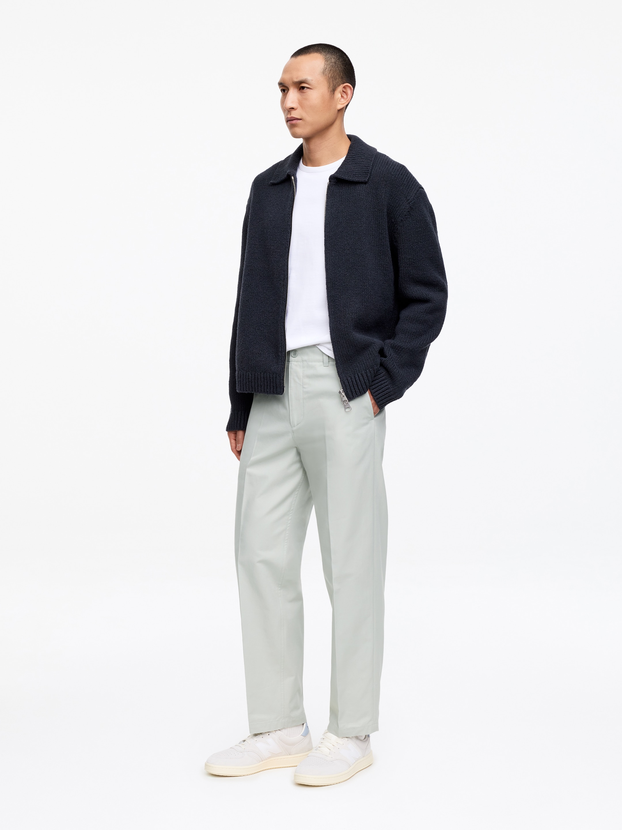 Pantalon en coton - Vert clair poudré - Relaxed fit - Homme - StillMedia/Lookbook - 4