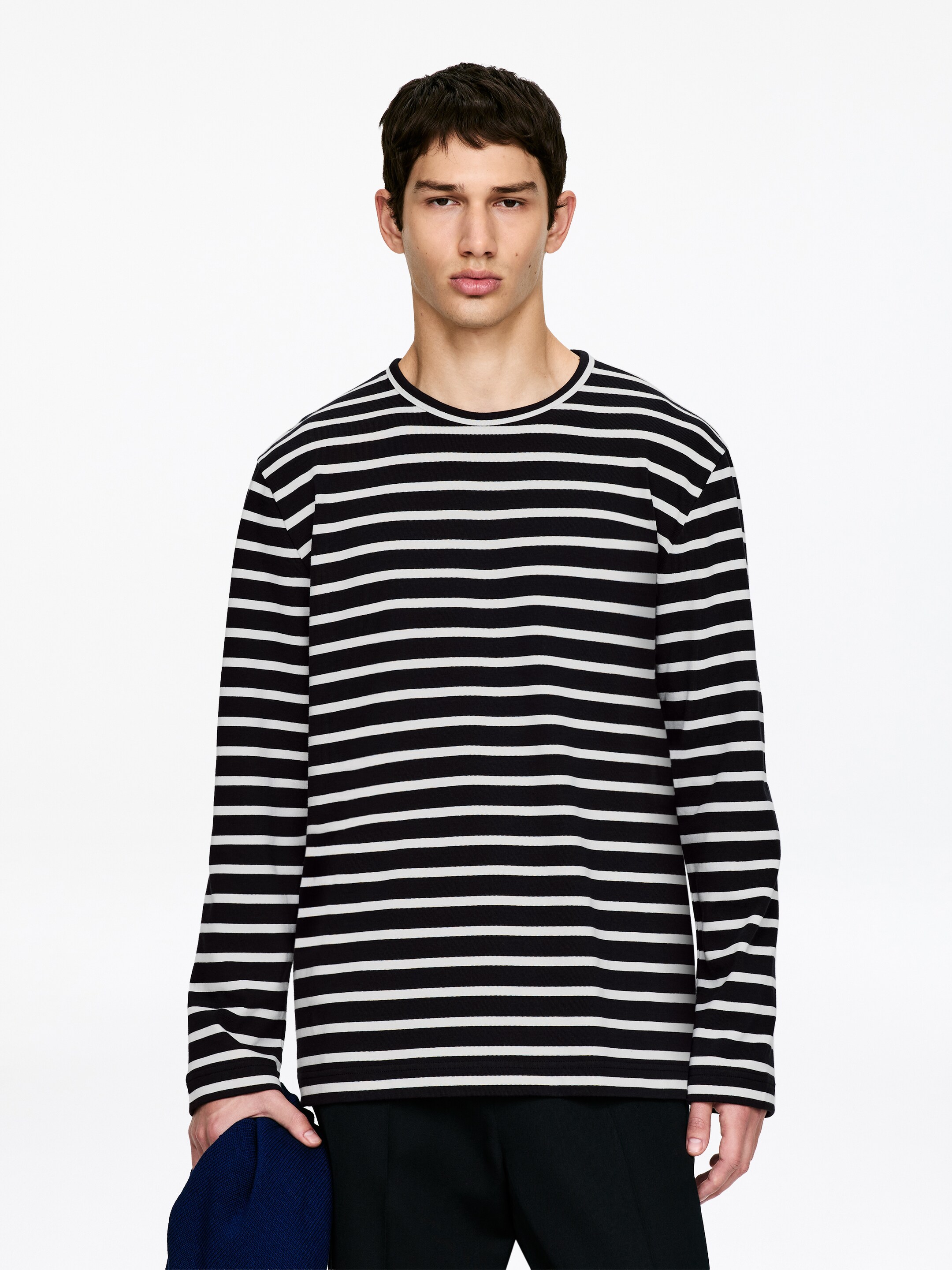Long-Sleeve T-Shirt - Off White/Dark Blue - Regular fit - Men - StillMedia/Lookbook - 8