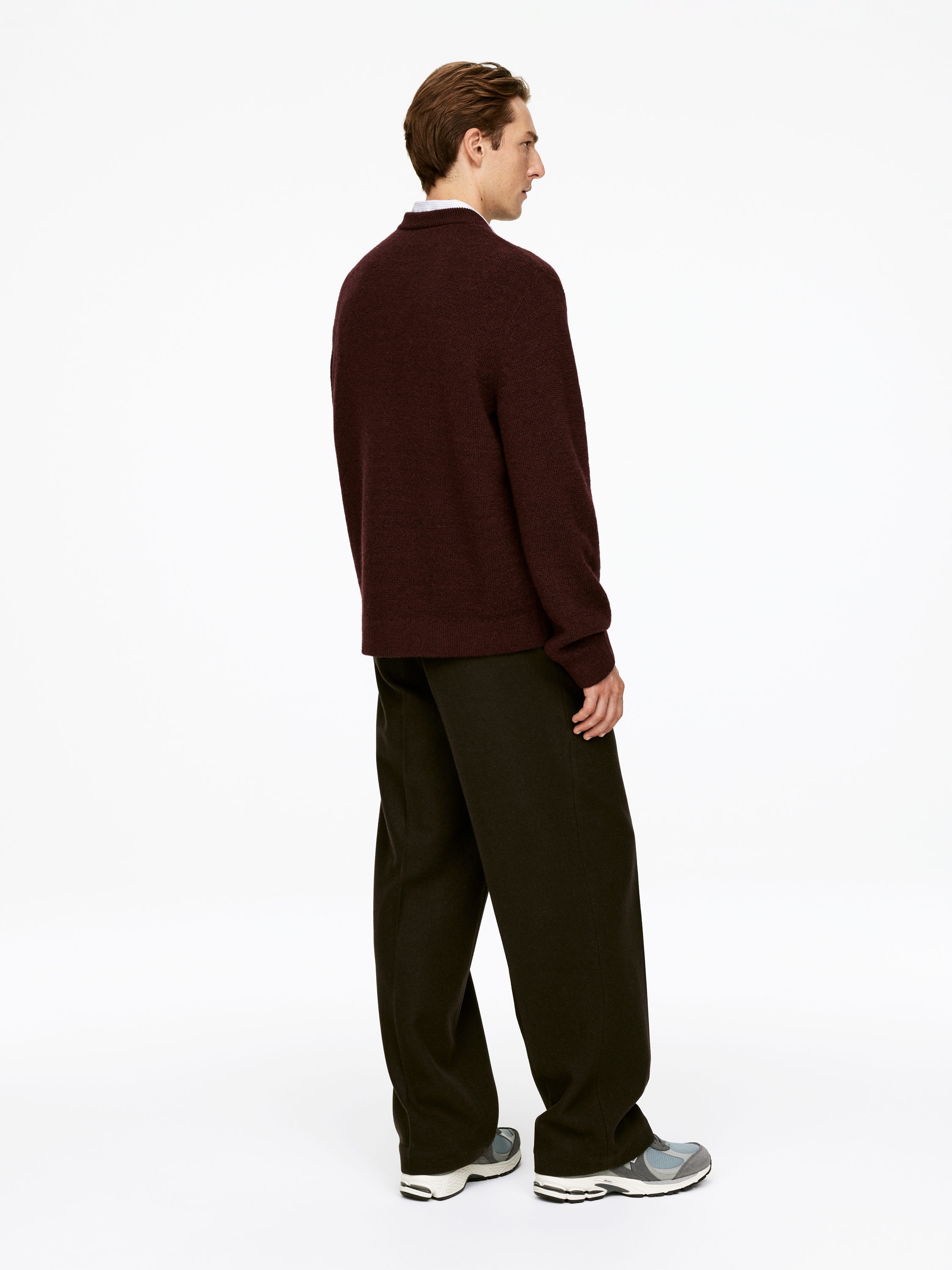 Wool-Blend Jumper - Burgundy - Regular fit - Men - StillMedia/Lookbook - 4
