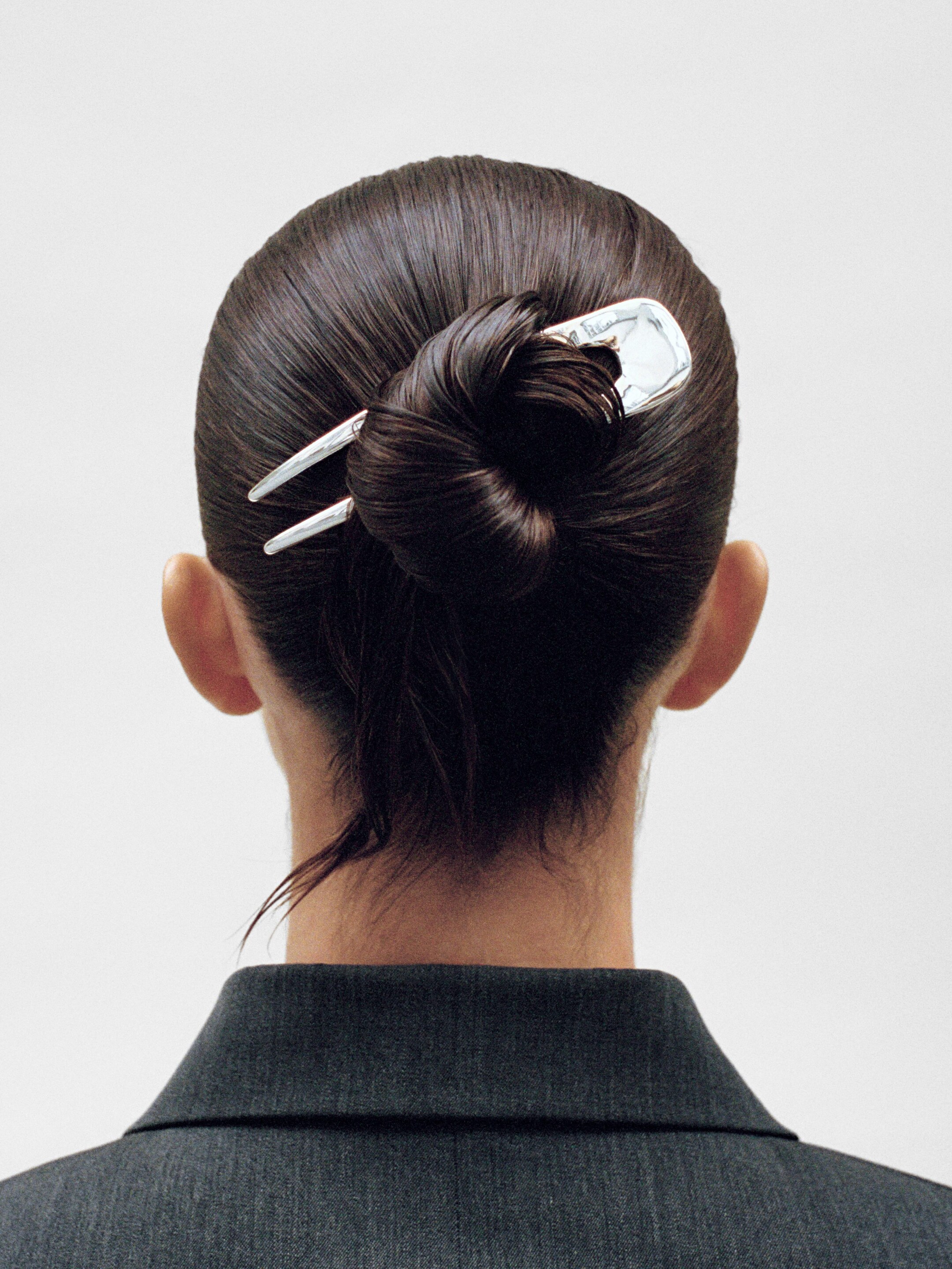 Größeres Bild anzeigen: Wickelblazer aus Wollmischung - Graumeliert - Ladies | H&M AT 8