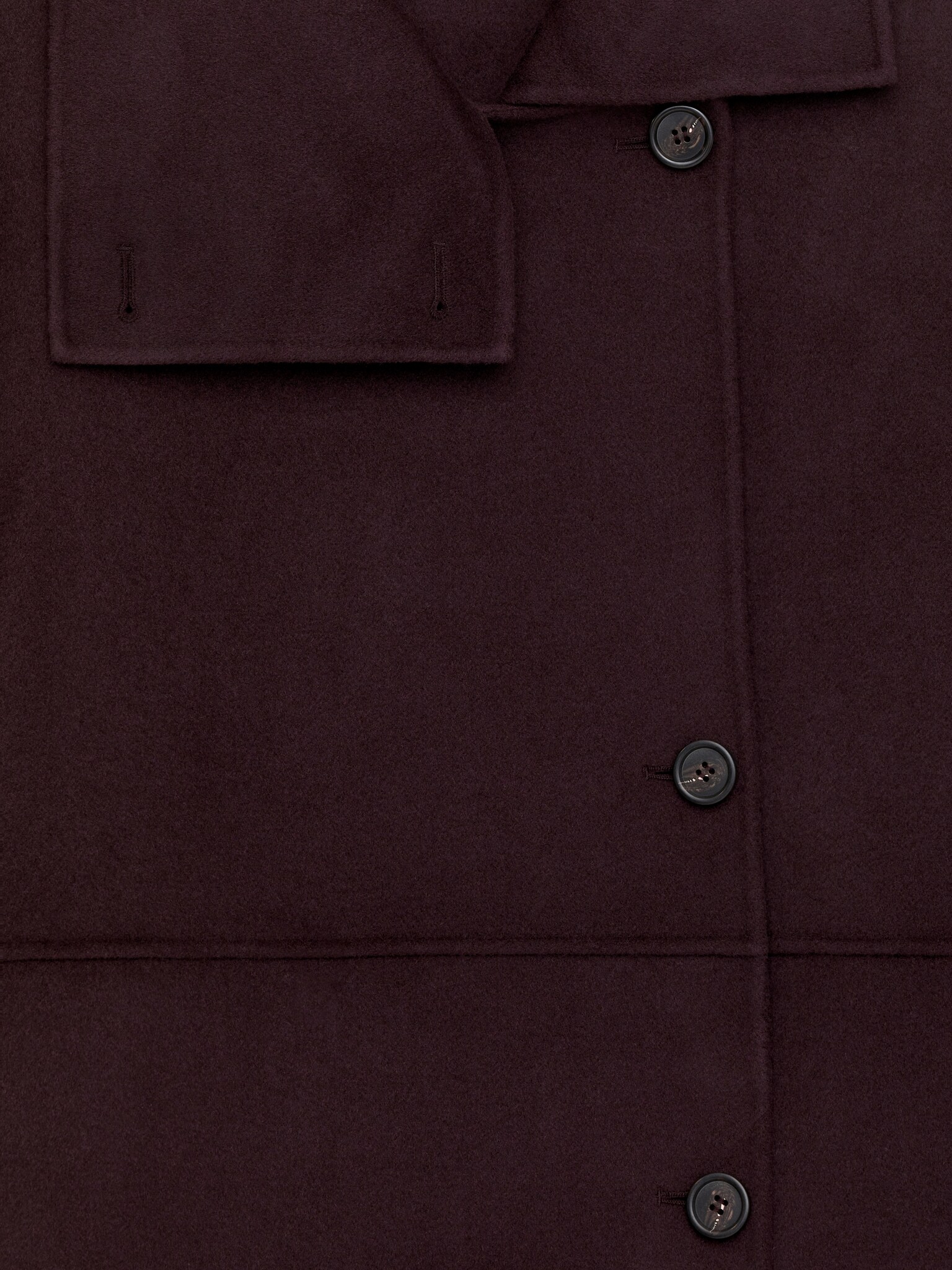 Manteau à col cheminée en laine mélangée - Bordeaux - 5