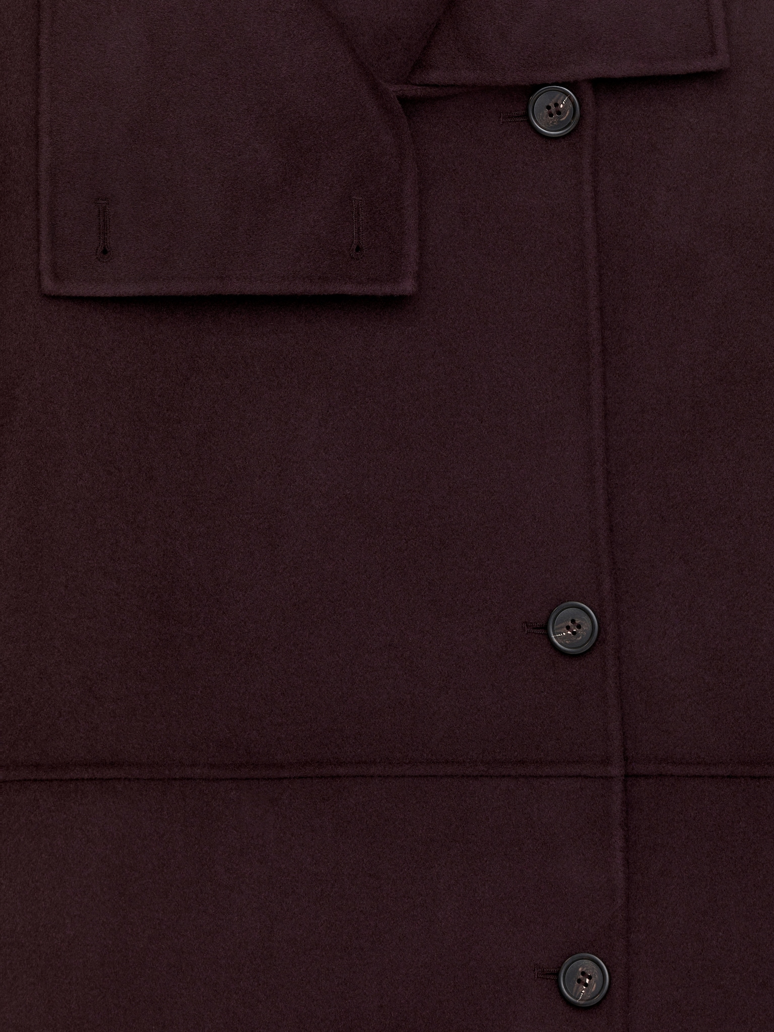 Manteau à col cheminée en laine mélangée - Bordeaux - 4
