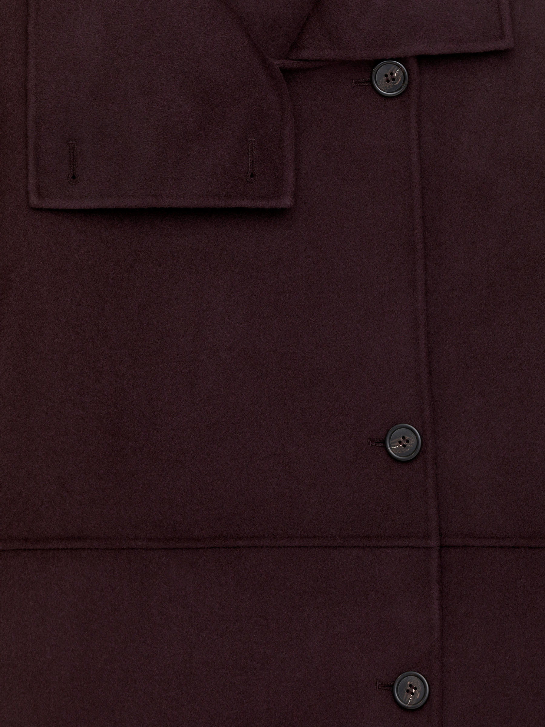 Wool-Blend Funnel-Neck Coat - Burgundy - Oversized - Women - StillMedia/DescriptiveDetail - 2