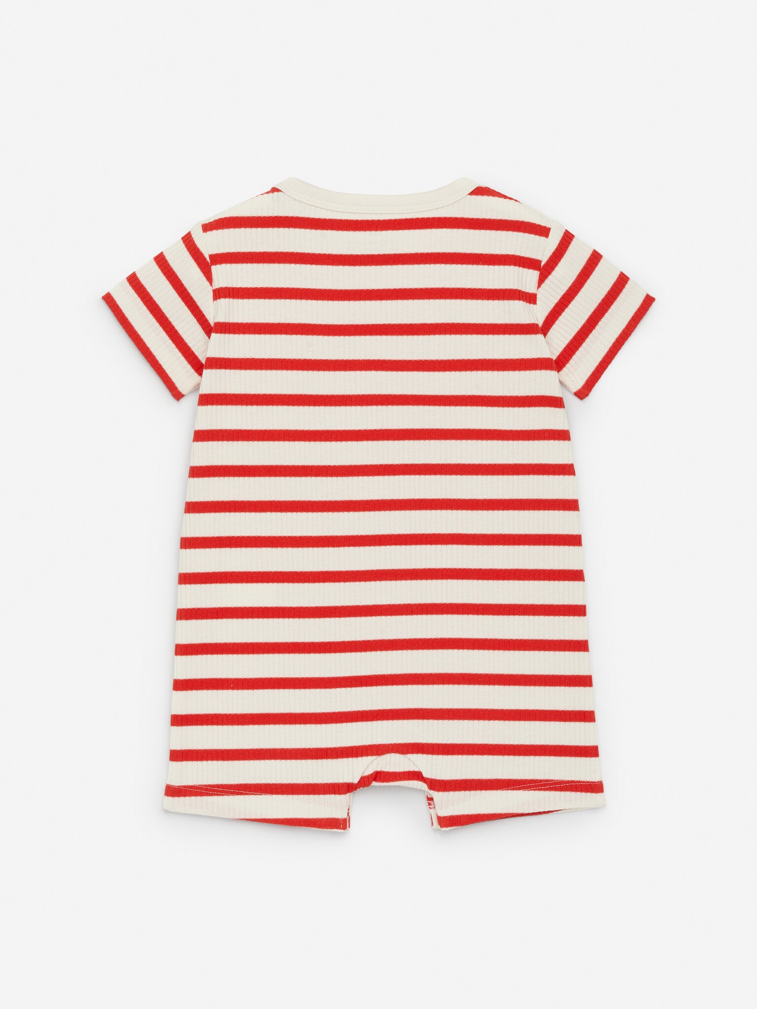 Barboteuse courte en jersey - Rouge/Écru/Mauve/Pois rouges - 3