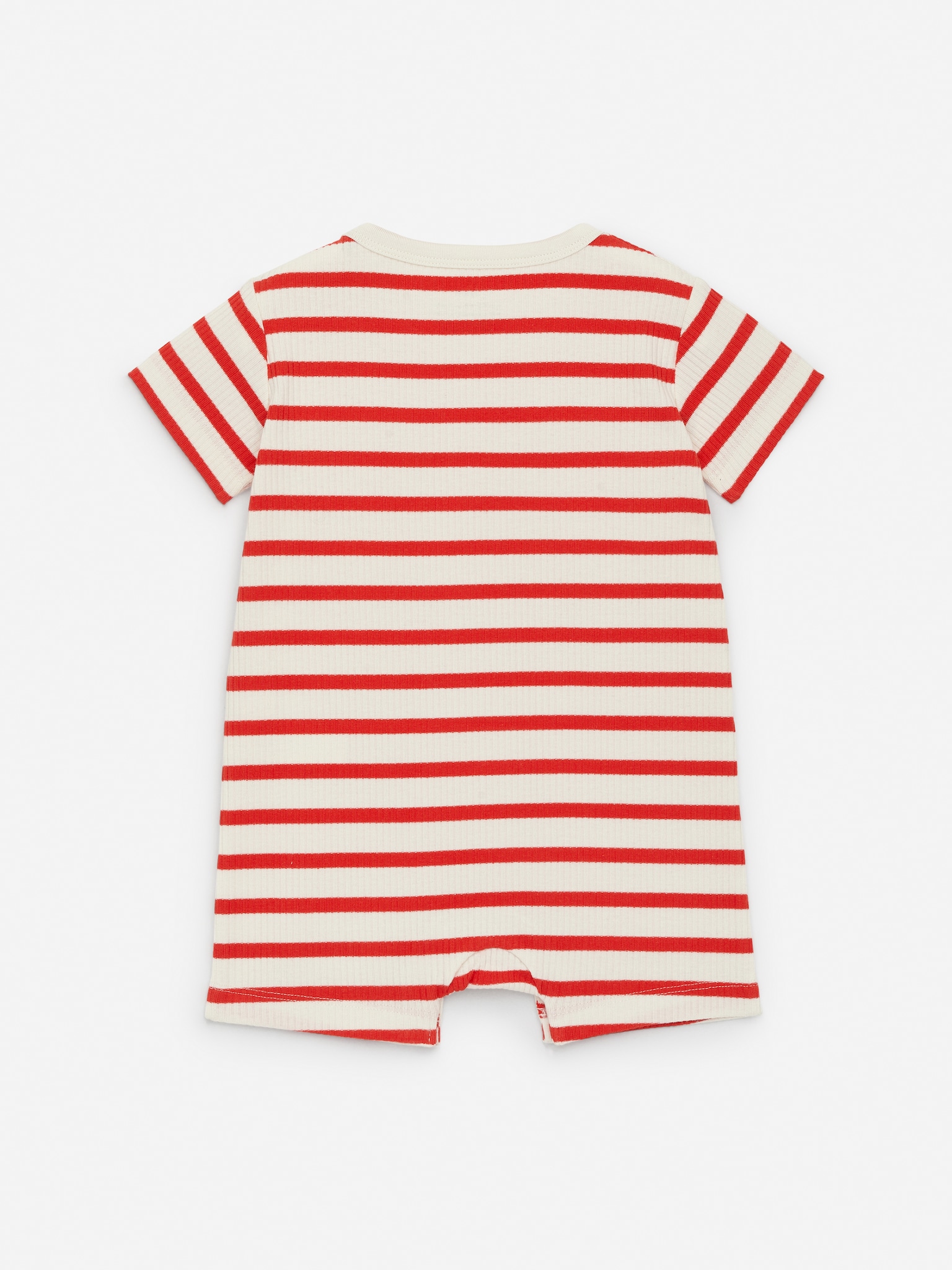 Barboteuse courte en jersey - Rouge/Écru/Mauve/Pois rouges - 3