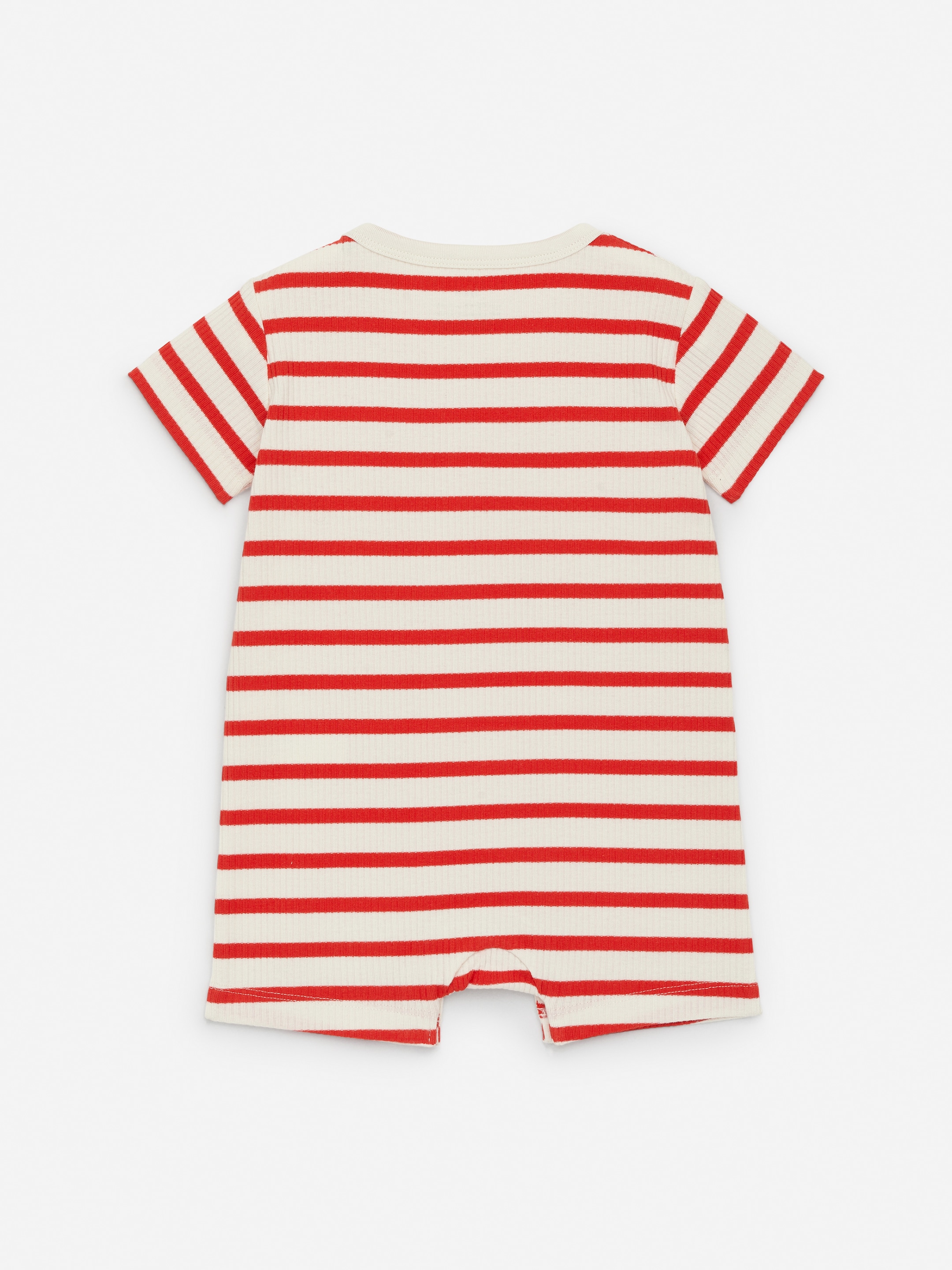 Short Ribbed Jersey Romper - Red/Off White - Regular fit - Children - StillMedia/DescriptiveStillLife - 1