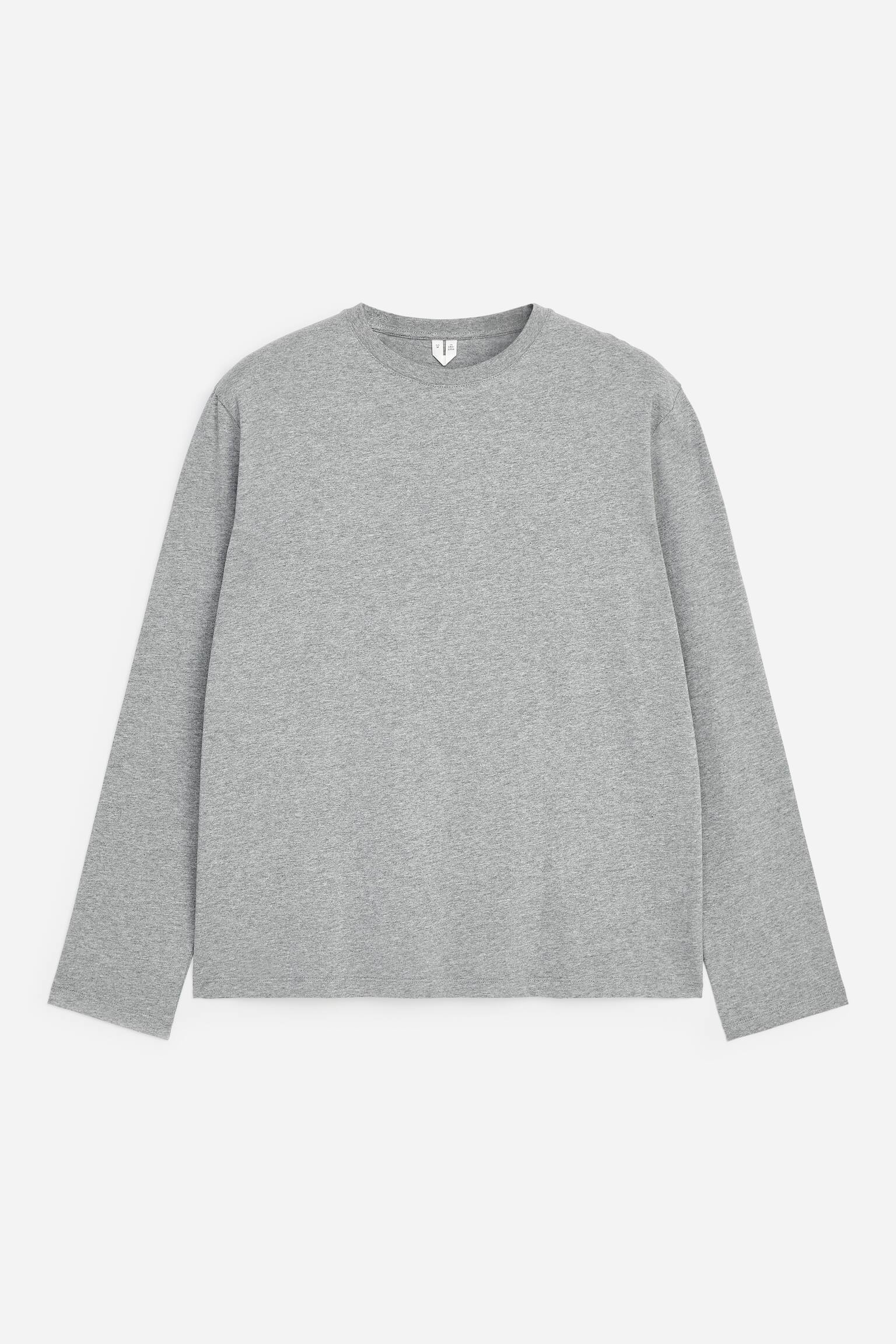 T-shirt à manches longues classique - Gris chiné/Bleu foncé/Noir - 1