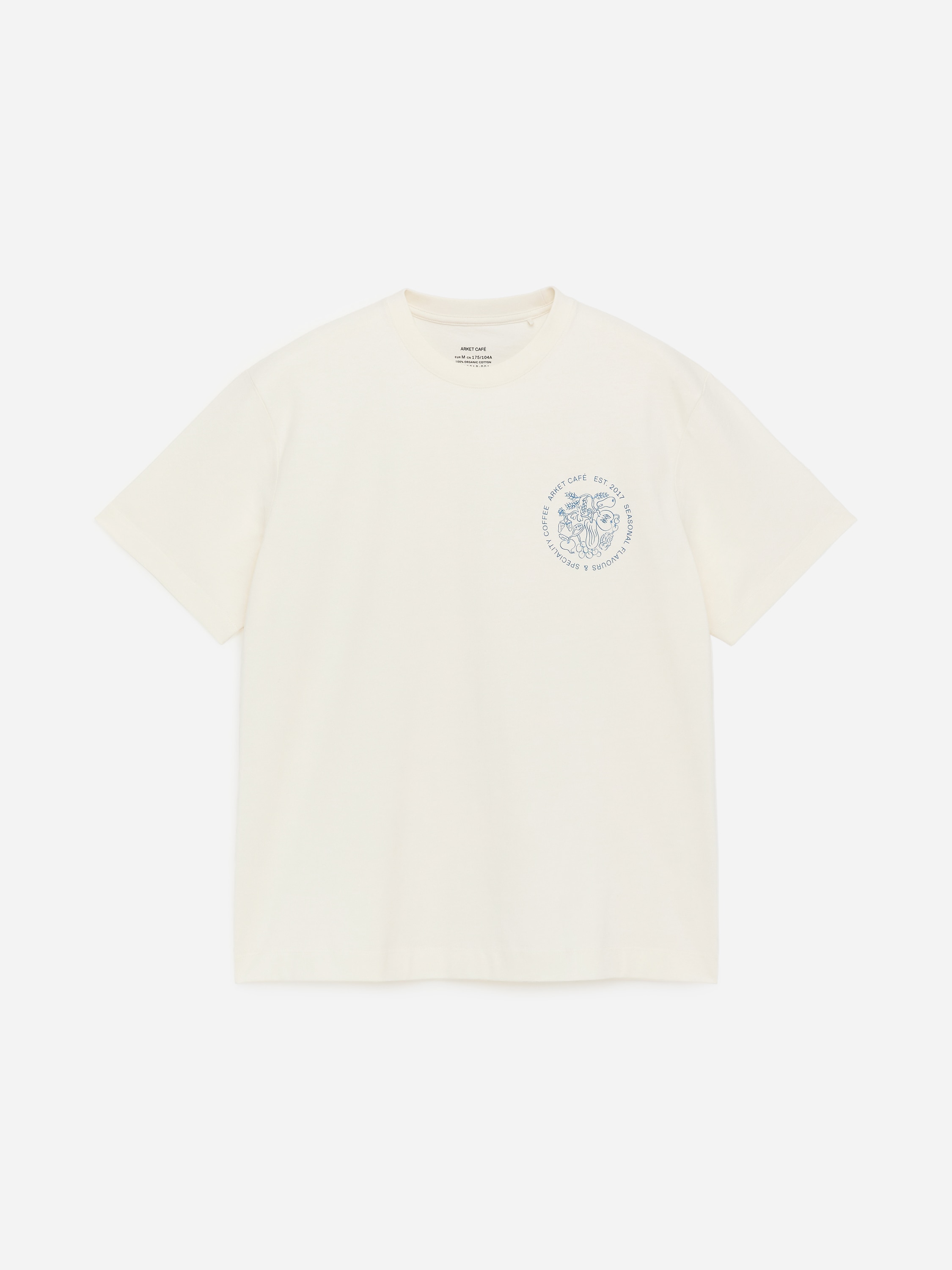 T-shirt con stampa ARKET CAFÉ - Bianco sporco/Blu