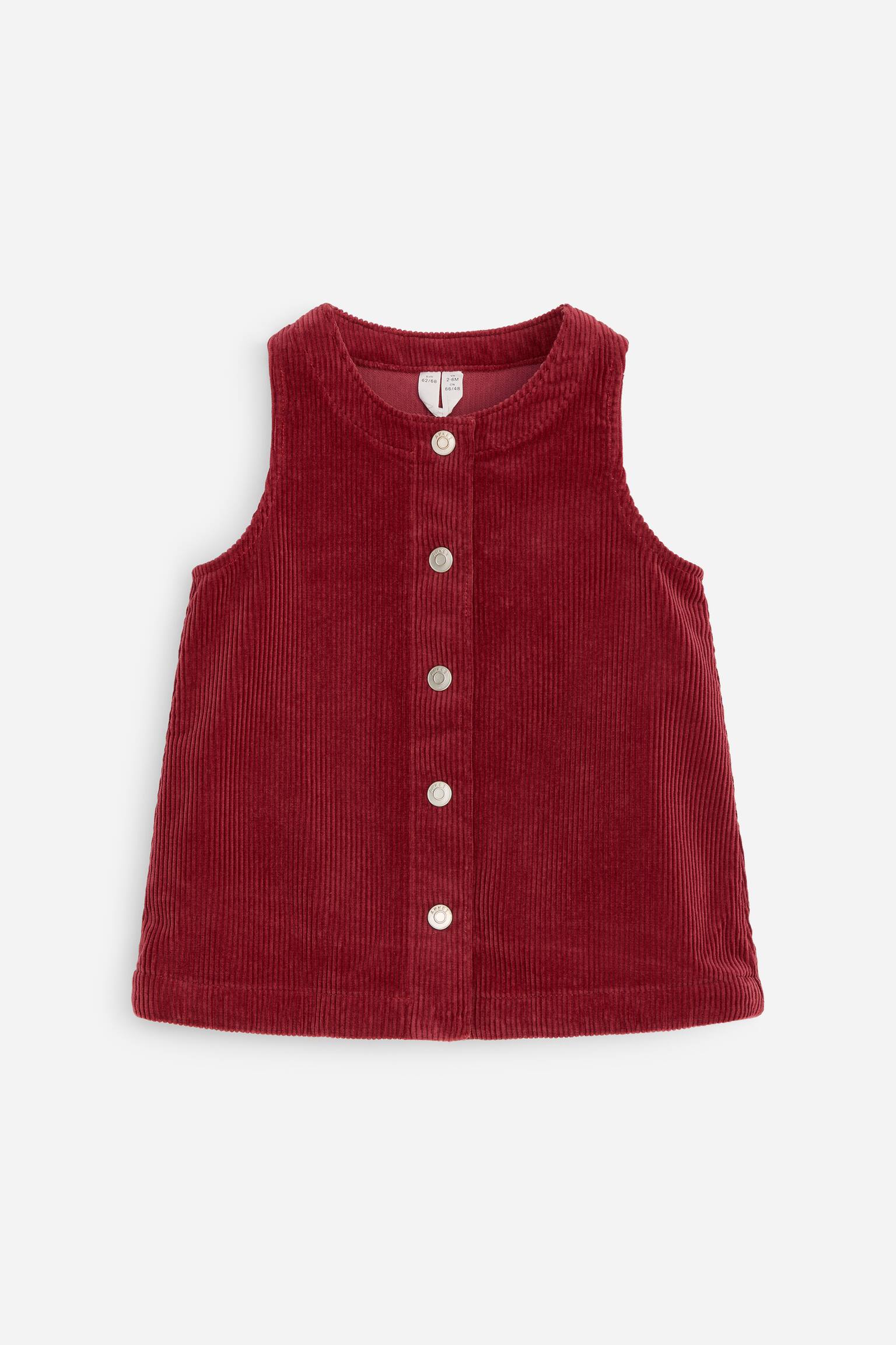 Rochie din catifea cotelată din bumbac - Roșu Închis