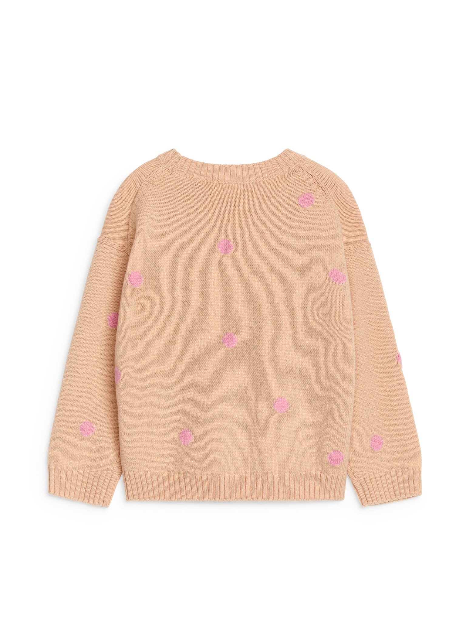 Wool Jumper - Beige/Pink Dots/Burgundy/Red Dots - 3