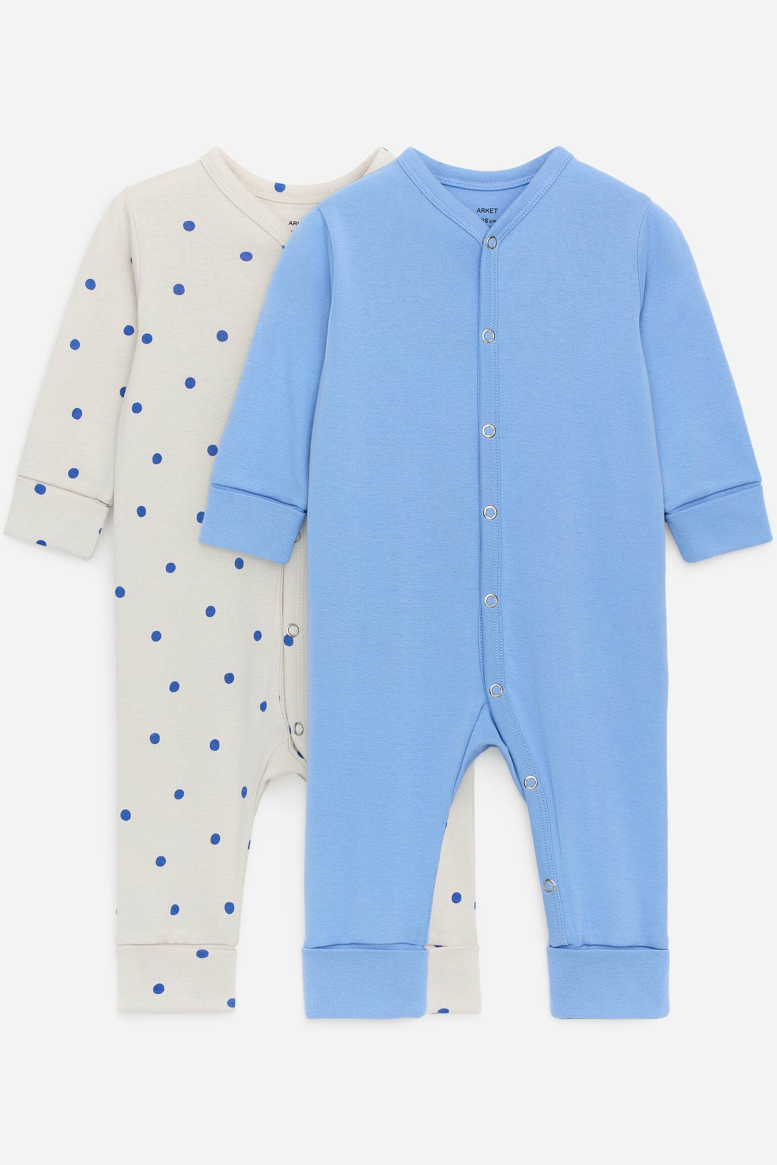 Pijama tudo-em-um, Conjunto de 2 - Azul/bege/Rosa/Laranja