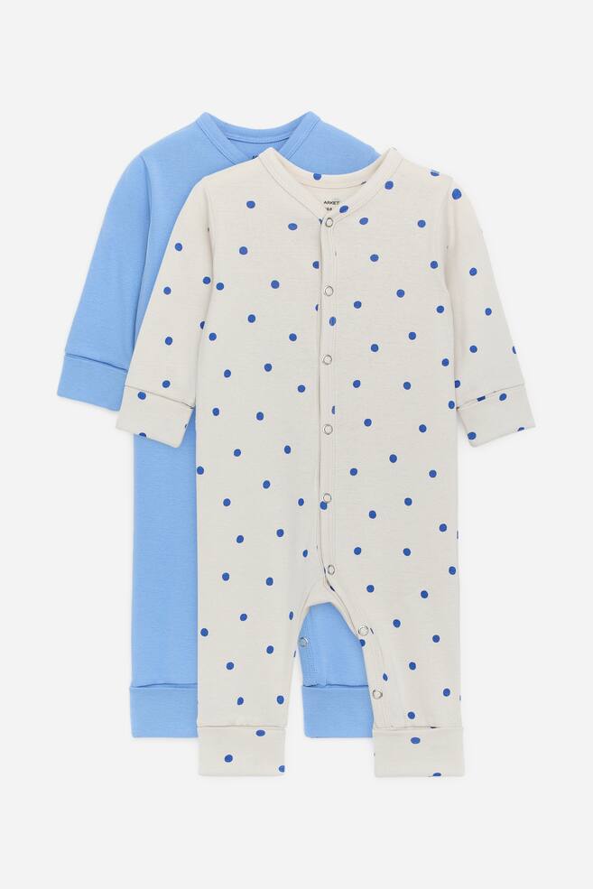 All-in-One Pyjama Set of 2 - Blue/Beige/Pink/Orange/Green/Blue/Lilac/Rust - 1