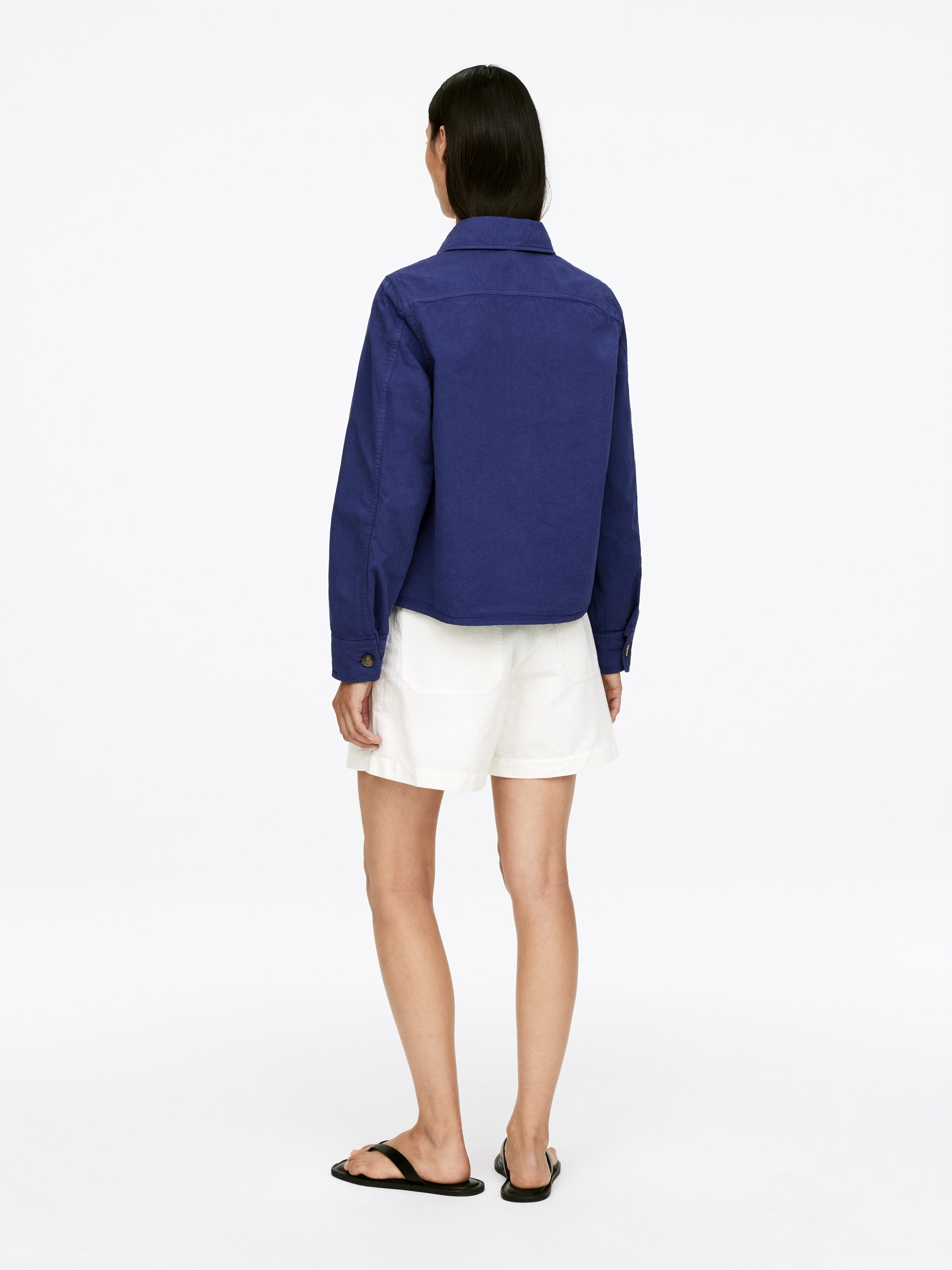 Cotton-Linen Overshirt - Blue - Regular fit - Women - StillMedia/Lookbook - 6