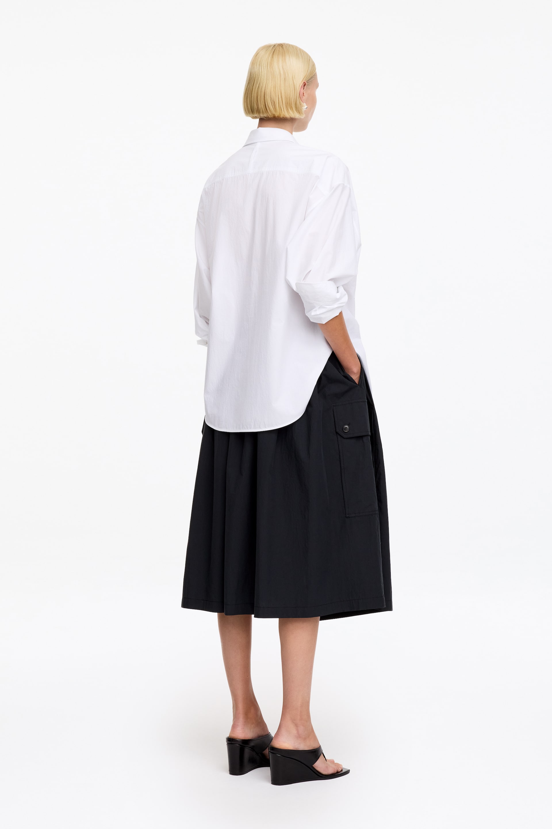 Ver imagem maior: Saia utilitária em algodão - Preto - SENHORA | H&M PT 1