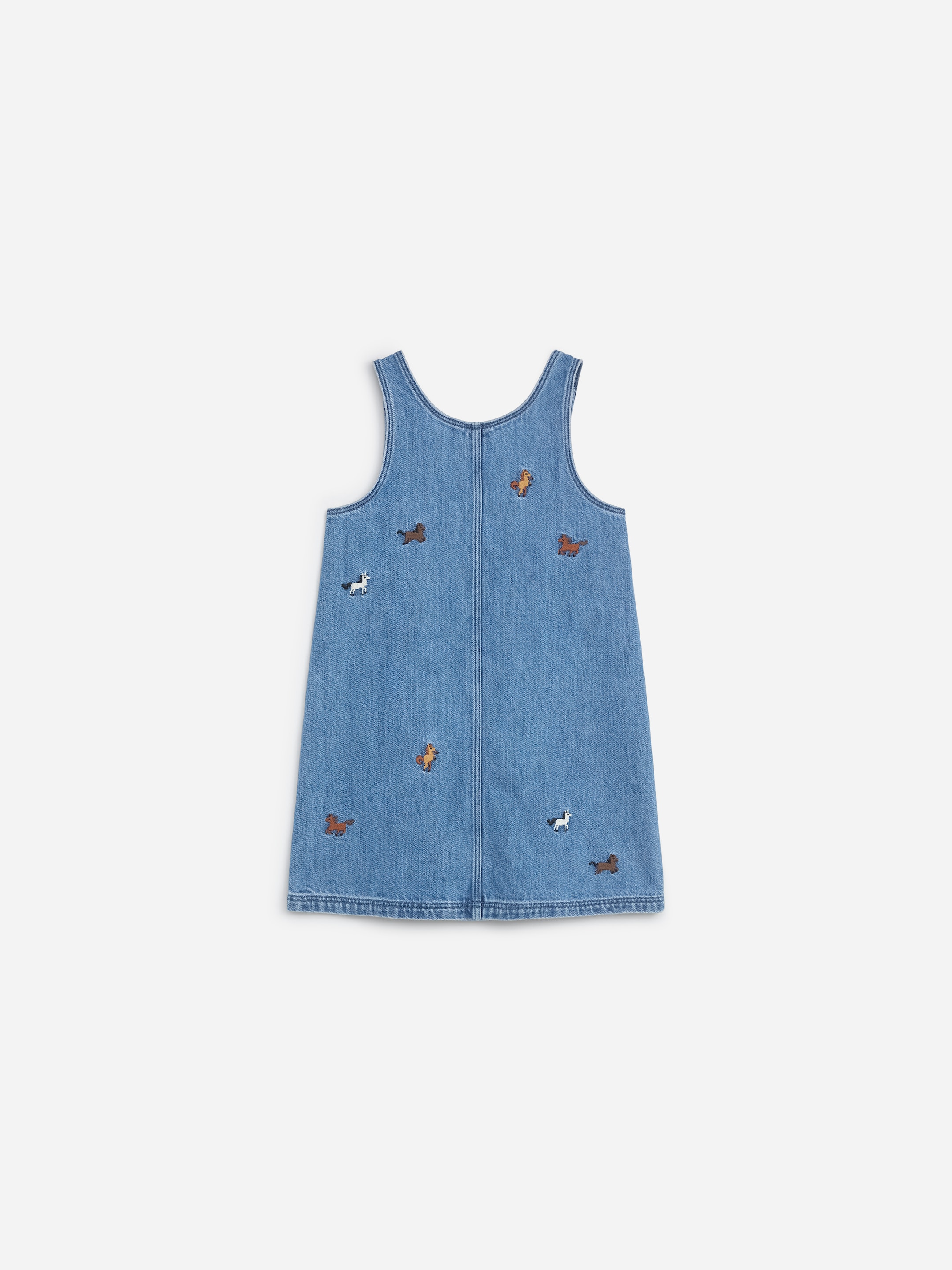 Embroidered Denim Dress - Blue/Horses - Regular fit - children - StillMedia/DescriptiveStillLife - 2