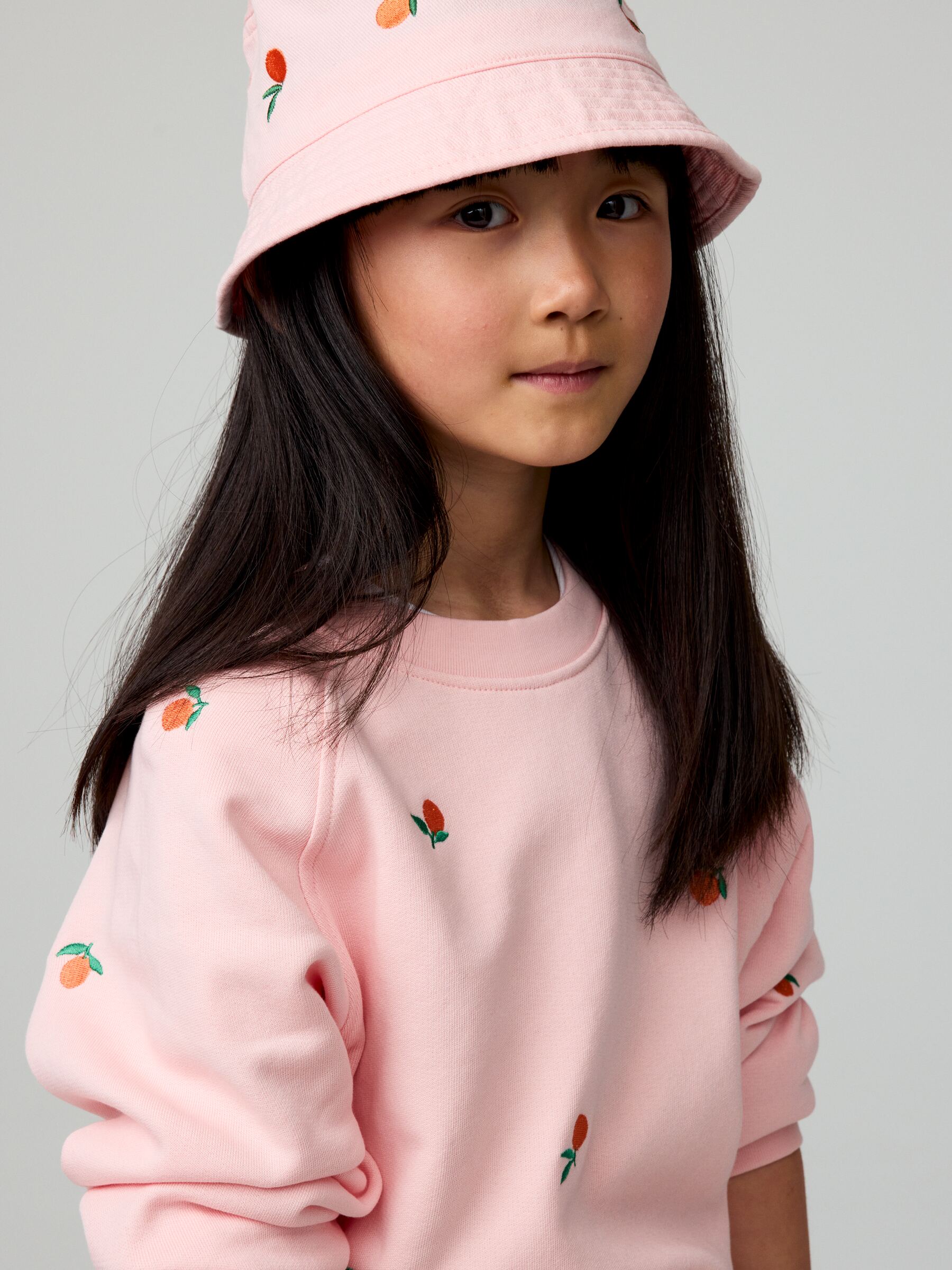 Embroidered Bucket Hat-#E8C4C6-19080