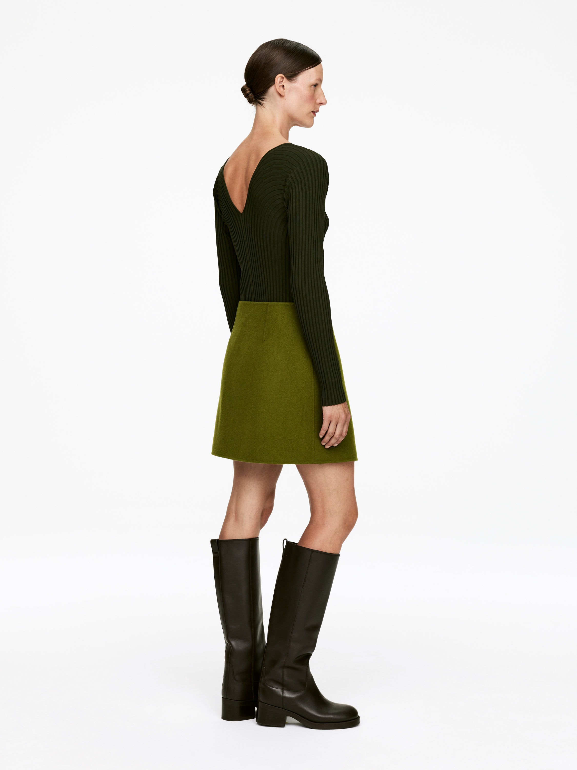 Doublé Wool-Blend Skirt - Green - Regular fit - Women - StillMedia/Lookbook - 6