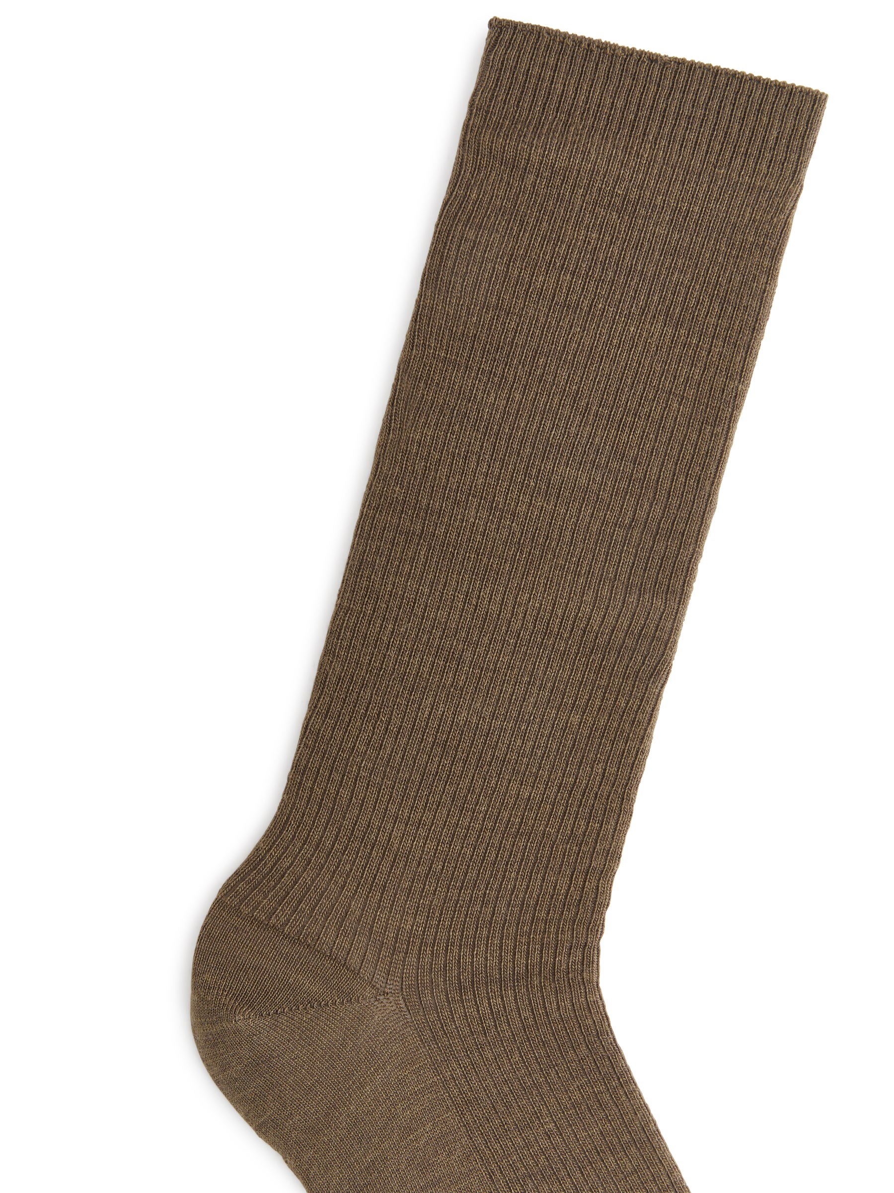 Chaussettes en laine côtelée - Marron - Femme - StillMedia/DescriptiveDetail - 2