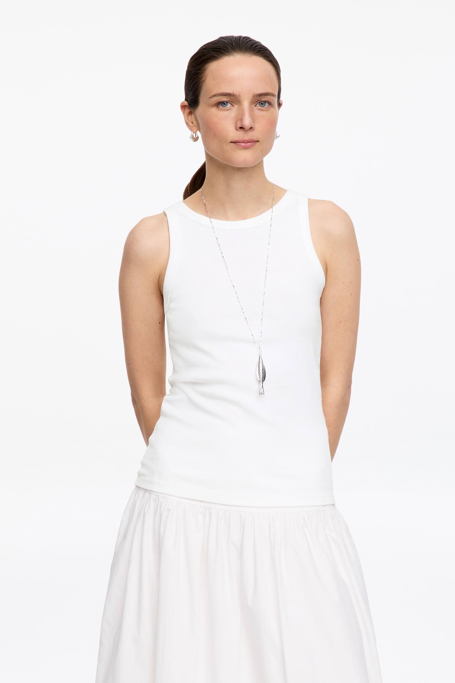 Geripptes Tanktop - Weiß/Schwarz/Grau/Rosa - 1