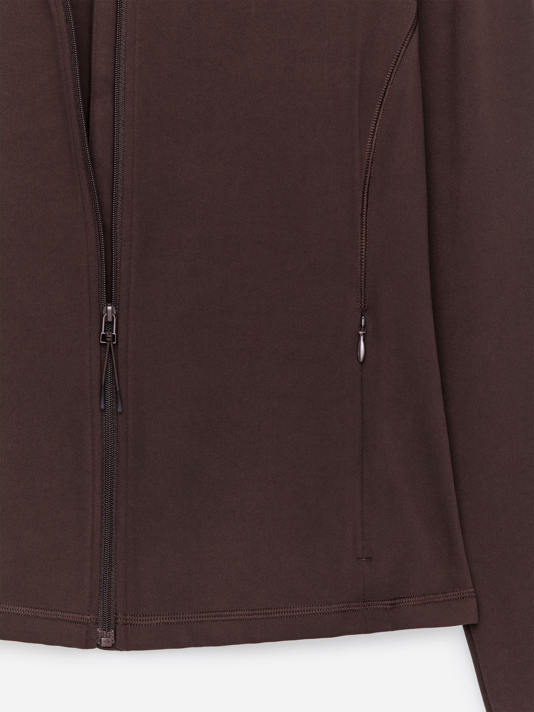 Soft Stretch Zip Jacket - Dark Brown - Slim fit - Women - StillMedia/DescriptiveStillLife - 2