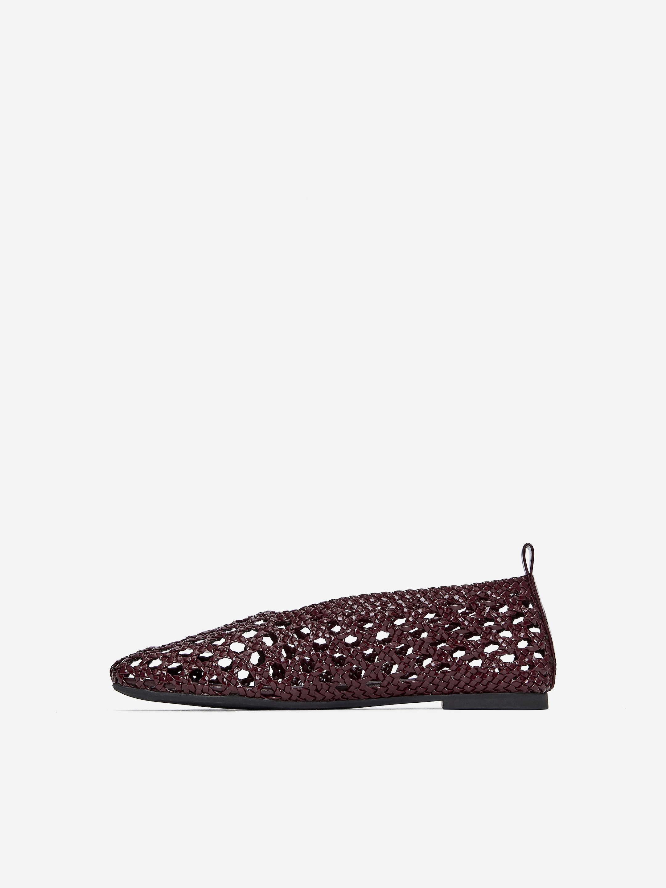 Woven Leather Flats - Dark Red - Women - StillMedia/DescriptiveStillLife - 2