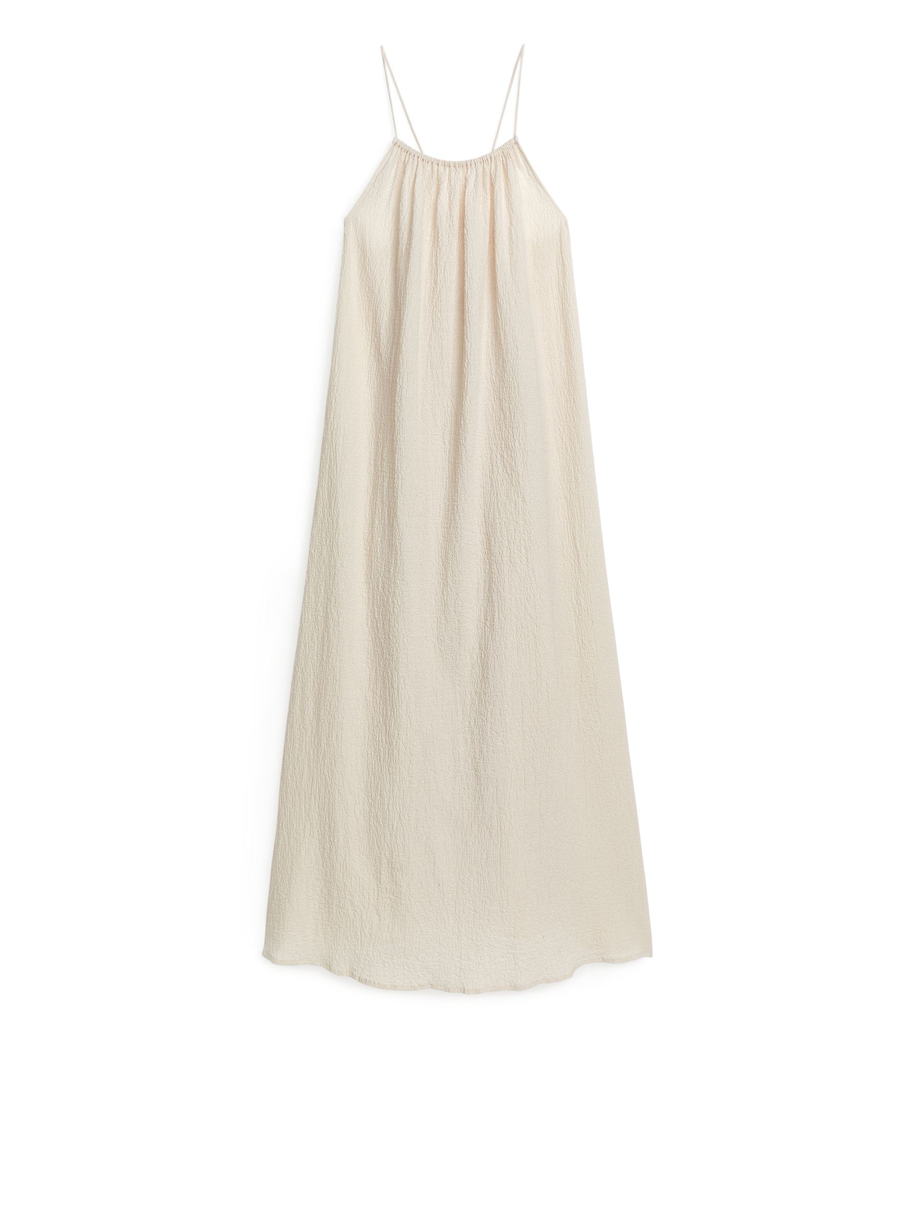 Cotton Maxi Dress - Off White - Luźny fason - Women - StillMedia/DescriptiveStillLife - 1