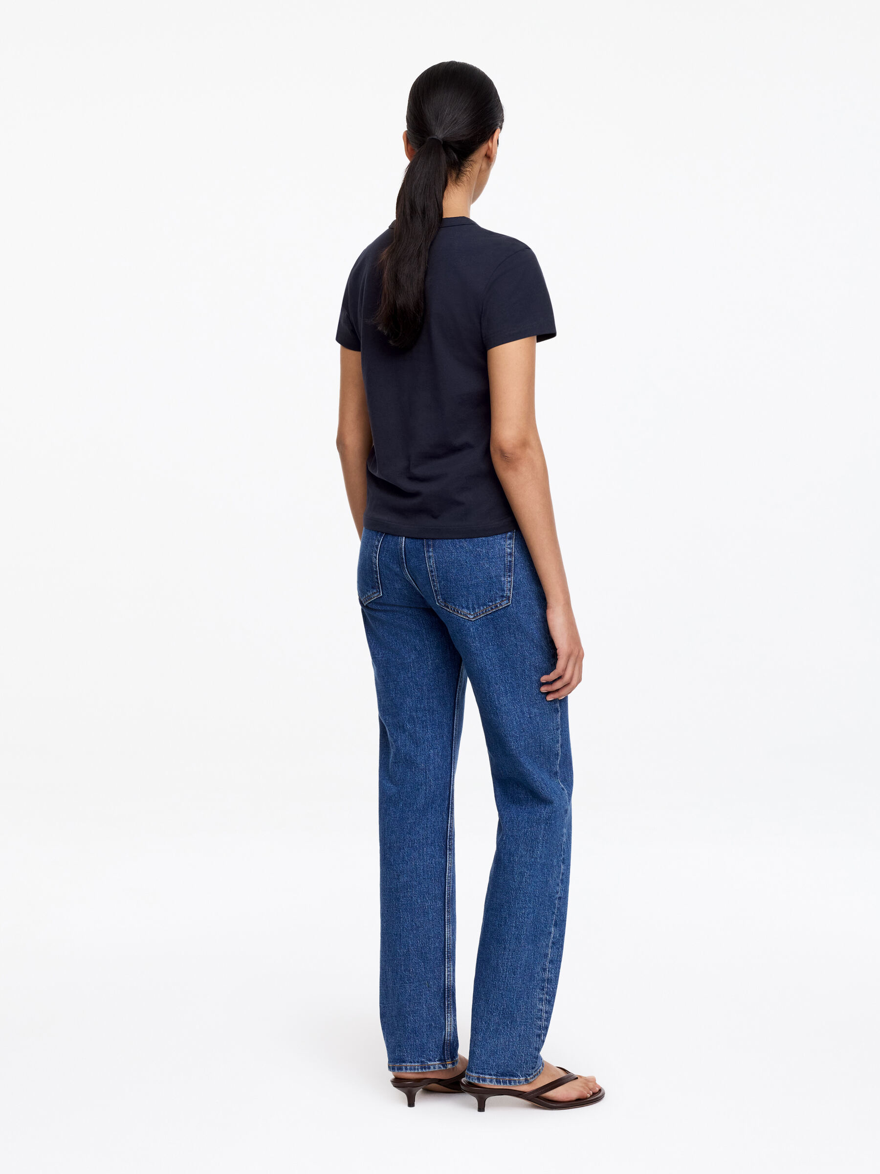 Neat Cotton T-Shirt - Dark Blue - Slim fit - Women - StillMedia/Lookbook - 3