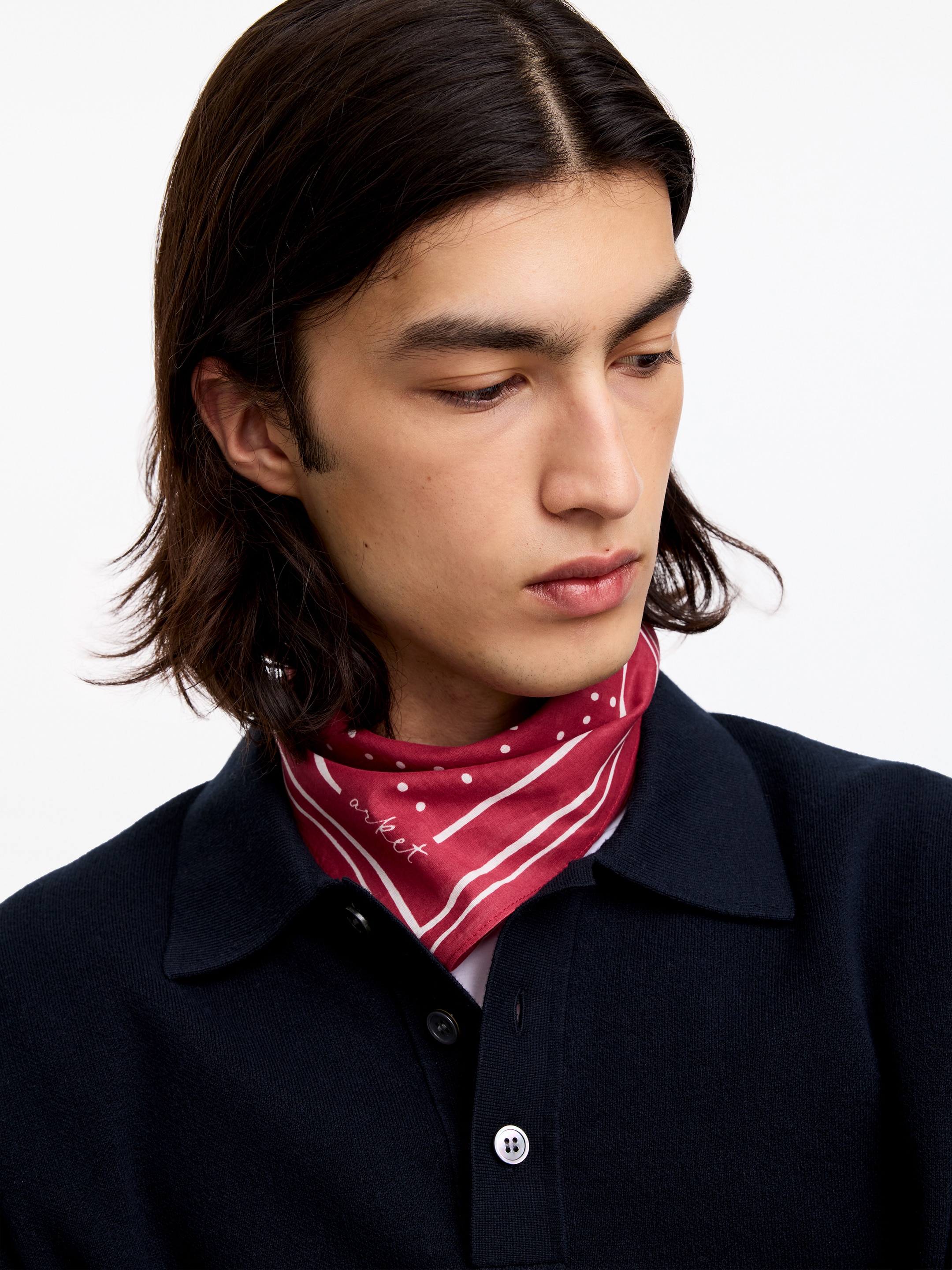 Bandana aus Baumwolle - Rot/Weiß - Herren - StillMedia/Lookbook - 5