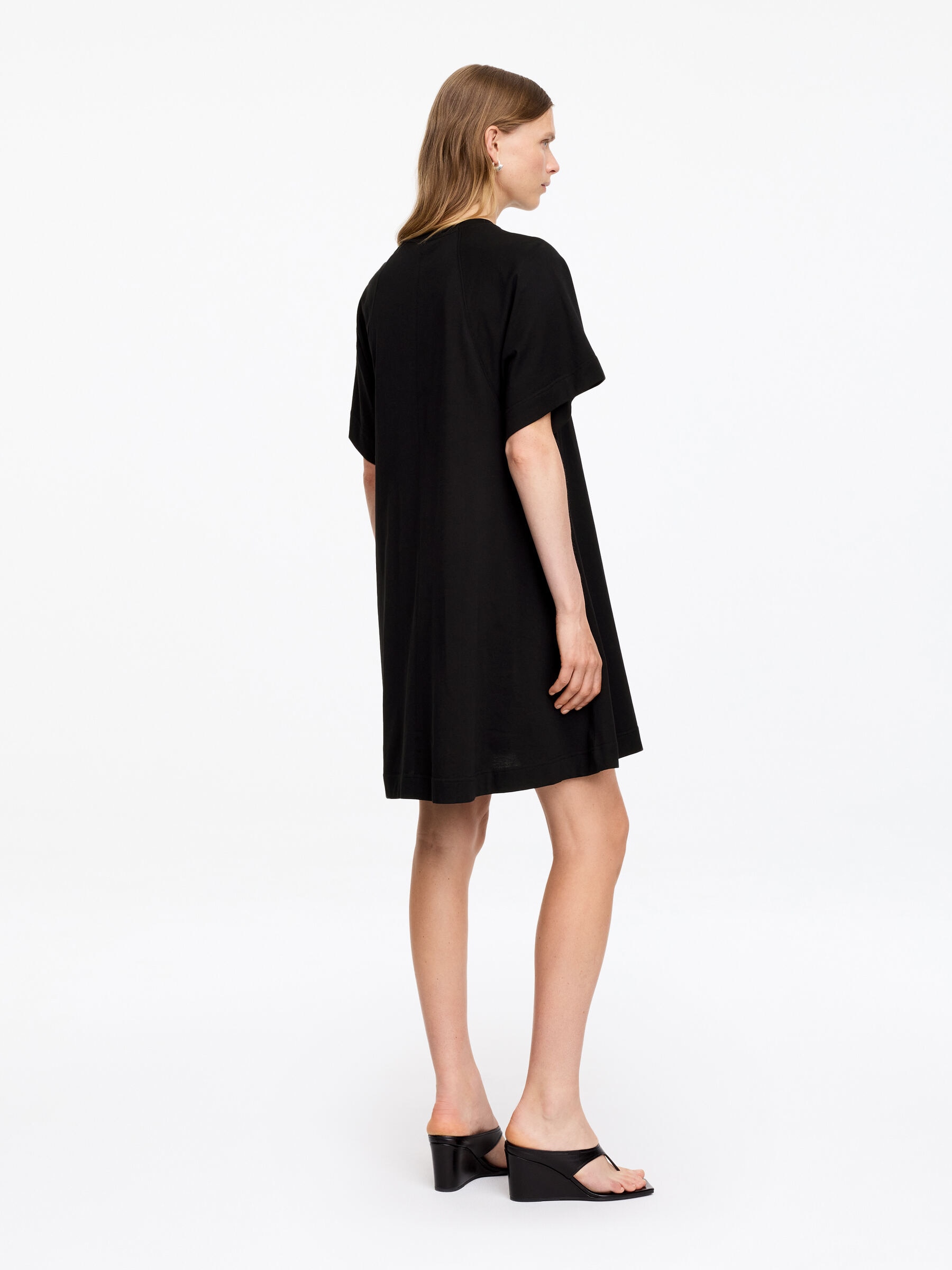 A-line Cotton Dress - Black - Relaxed fit - Women - StillMedia/Lookbook - 3