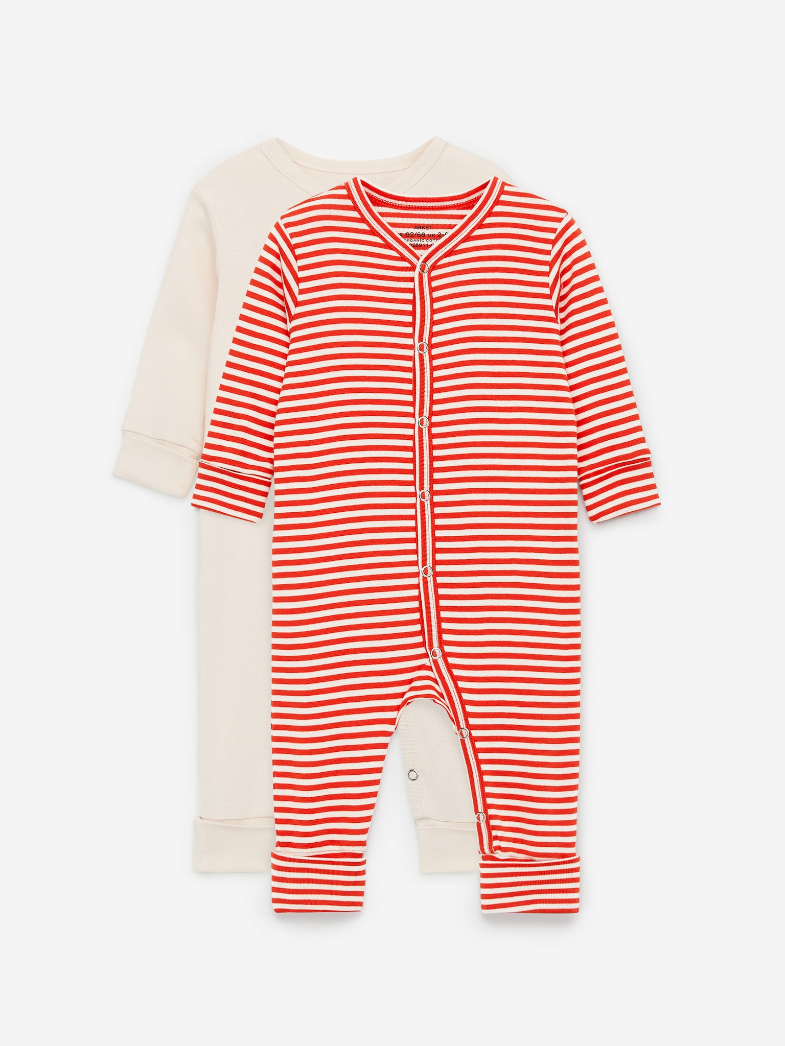 All-in-One Pyjama Set of 2 - Red/White/White/Oat/Light Blue/Off White