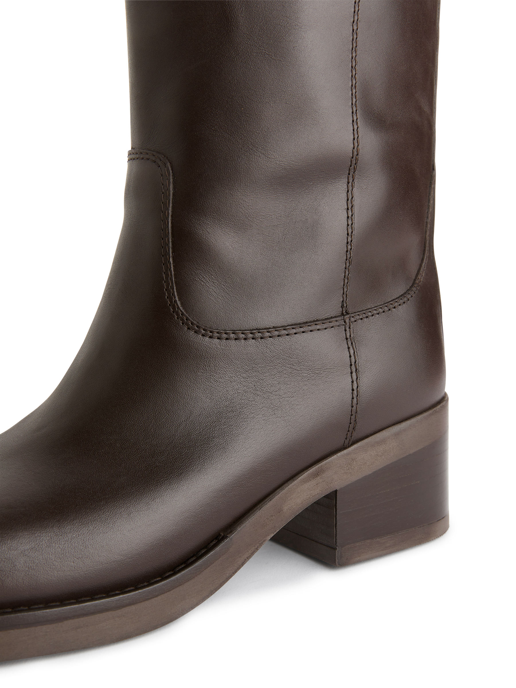 Leather Riding Boots - Dark Brown - Women - StillMedia/DescriptiveDetail - 2