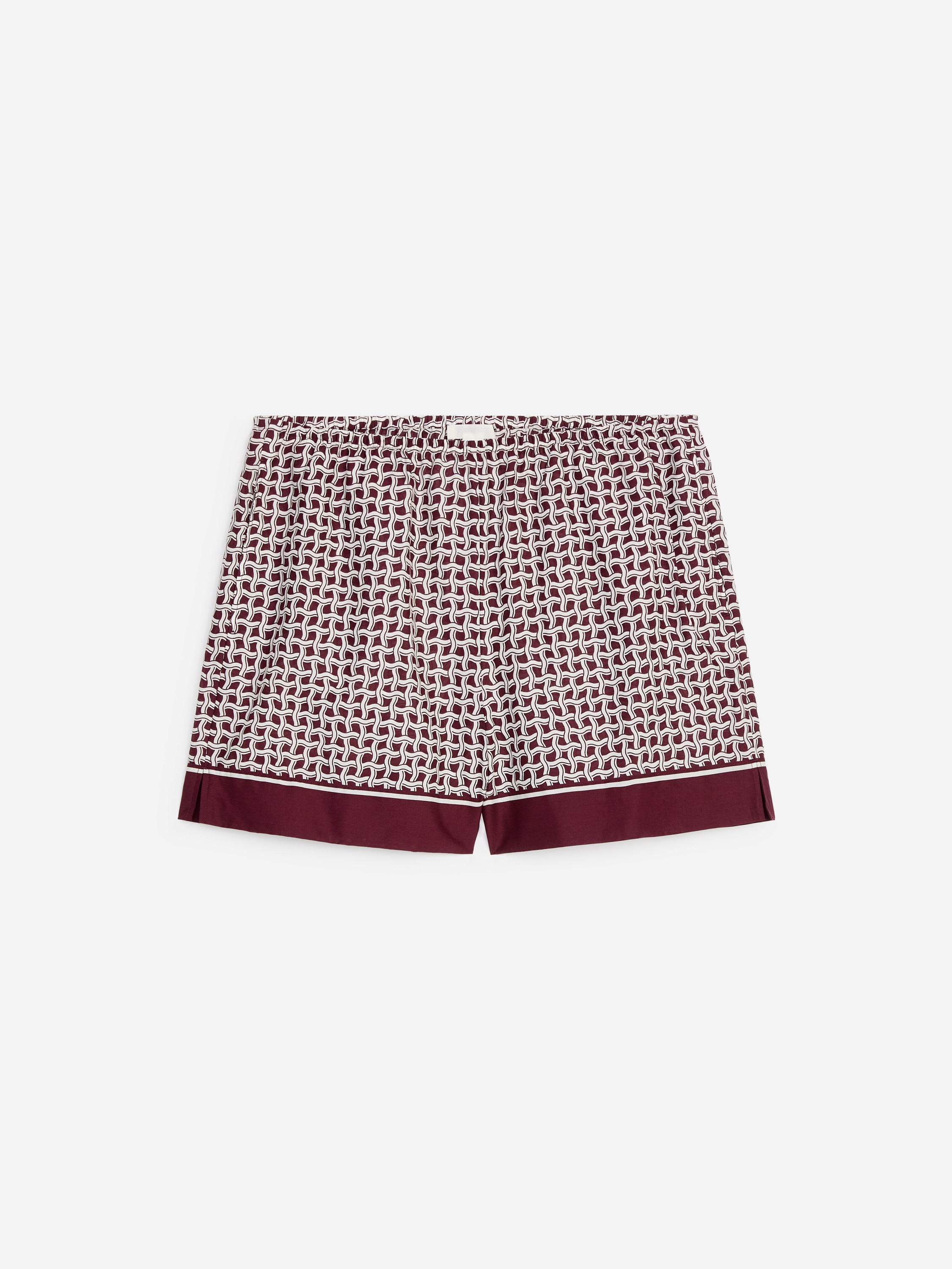 Short van een lyocellmix - Donkerrood/Blauw/Zwart