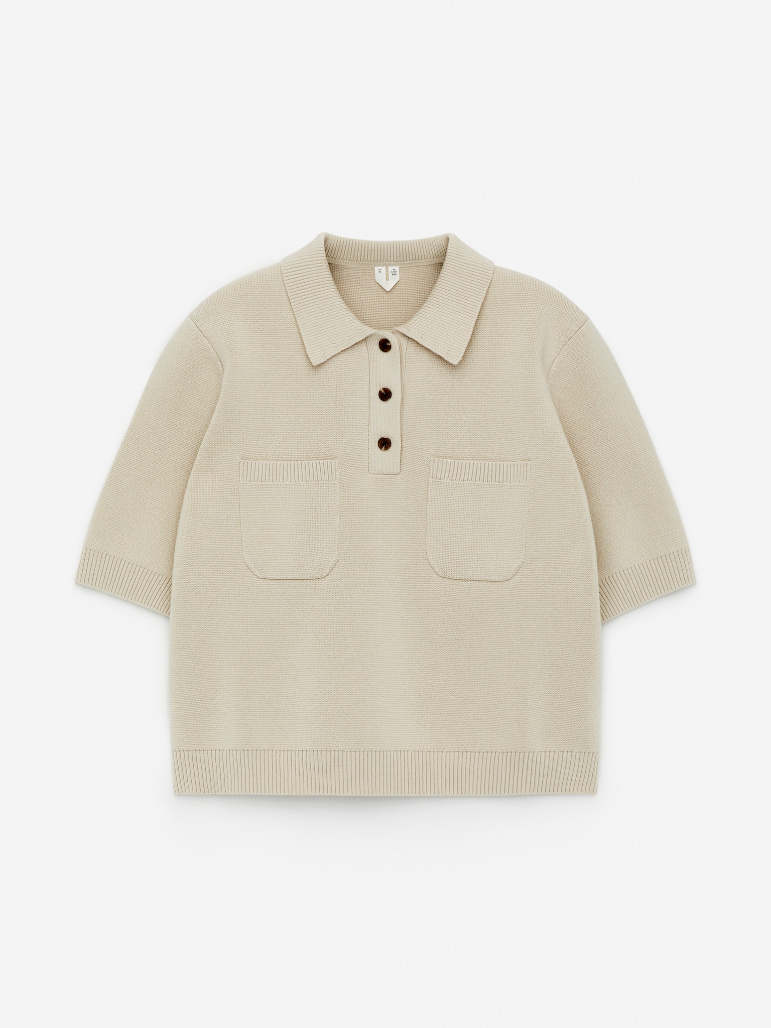 Polo en coton - Beige/Bleu foncé/Rouille - 1