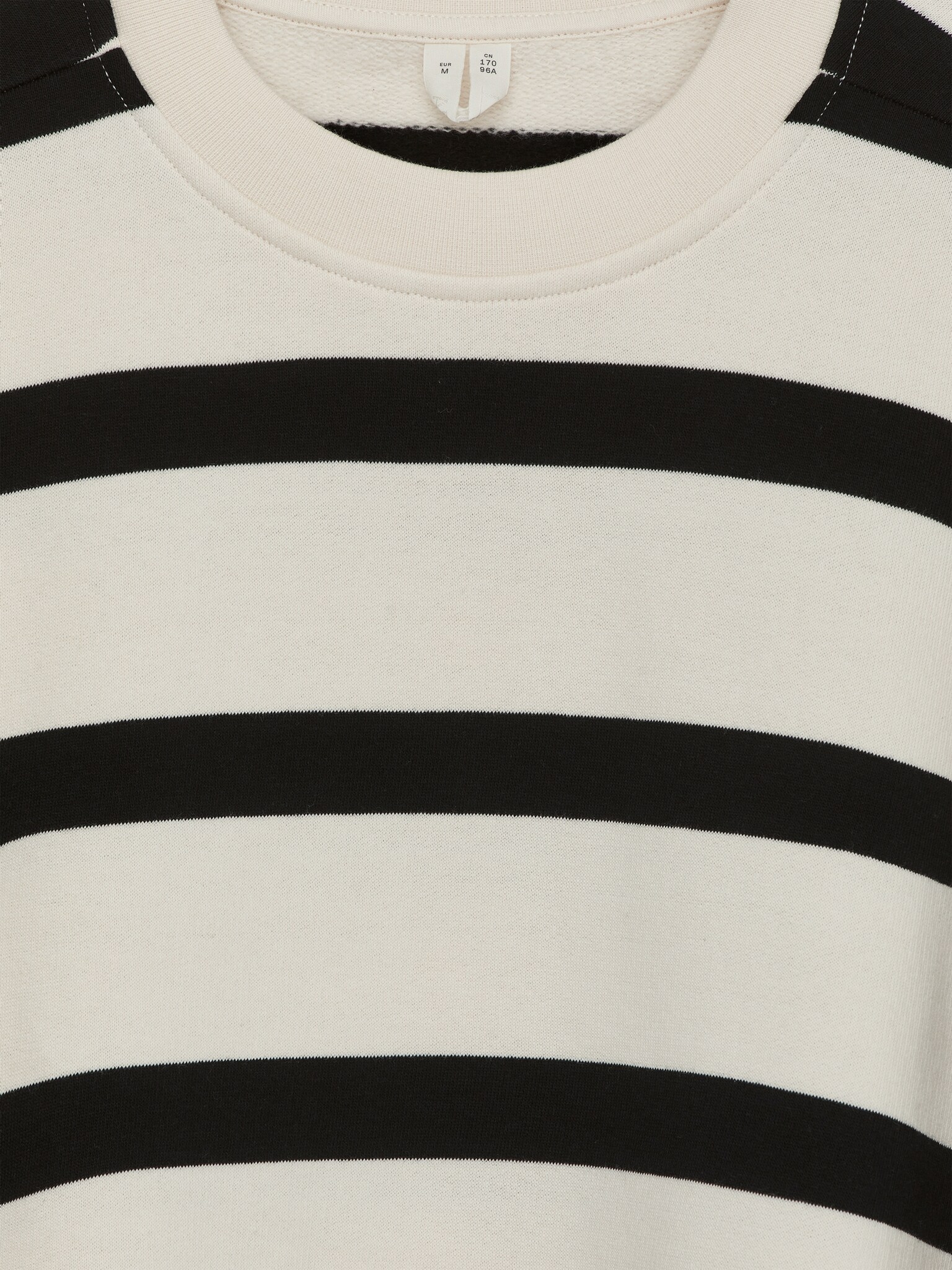 Sweat décontracté en tissu éponge - Blanc/Noir/Gris chiné - 2