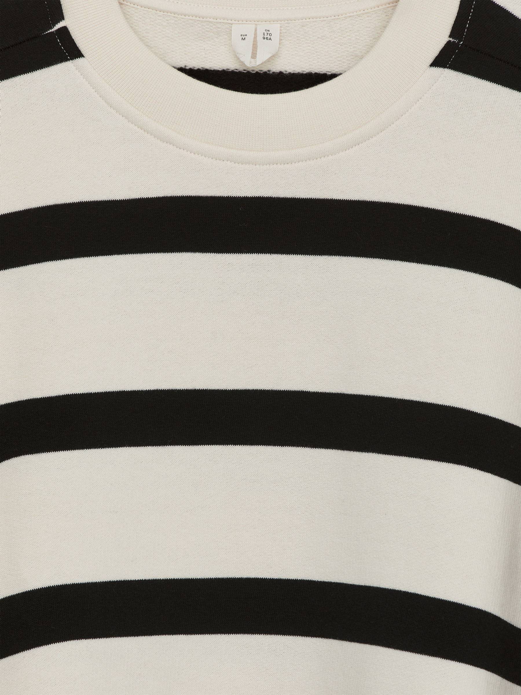 Relaxed Terry Sweatshirt - White/Black - Oversized - Women - StillMedia/DescriptiveDetail - 2