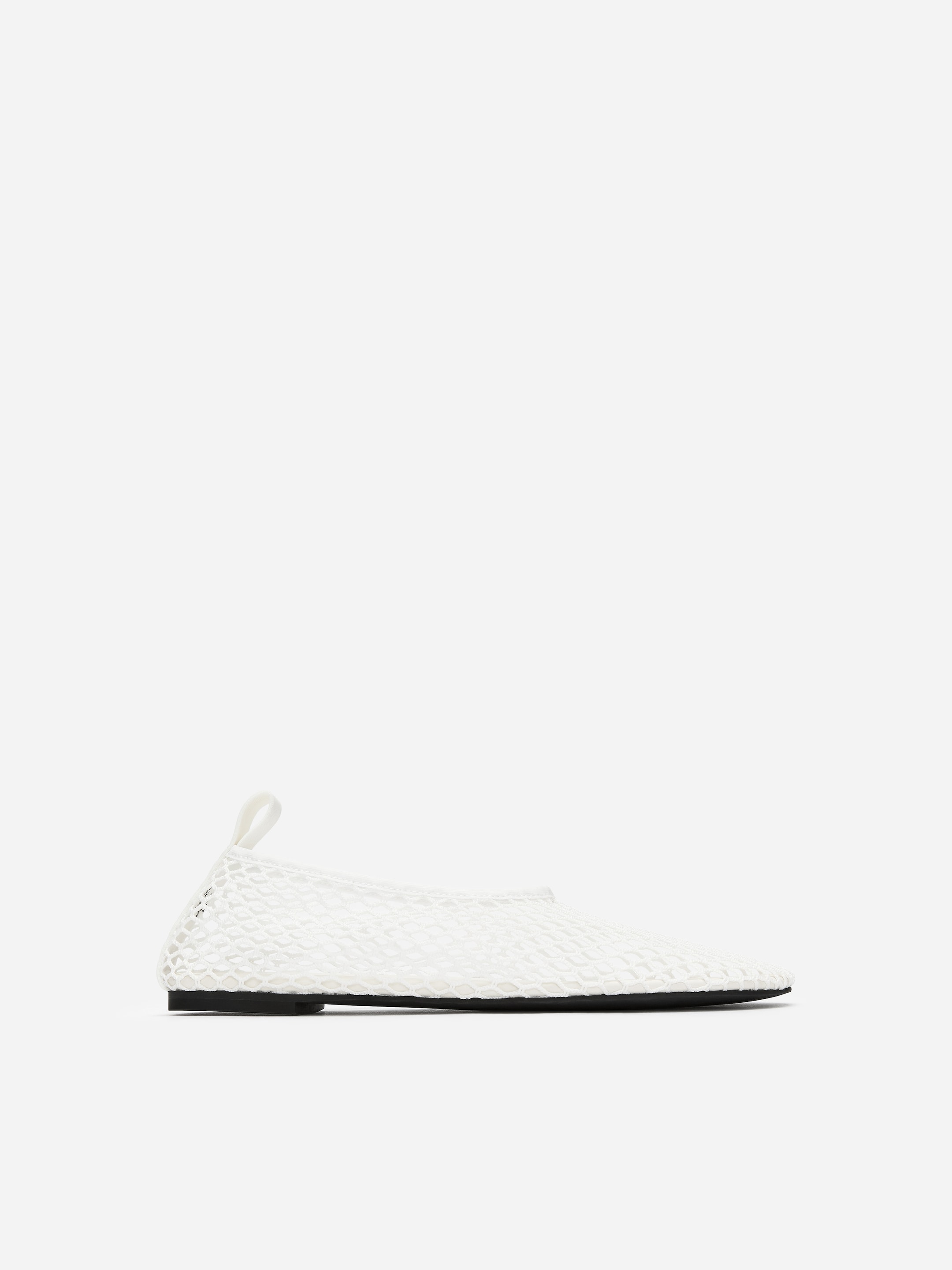 Mesh Ballerina Flats-#FFFFFF-18512