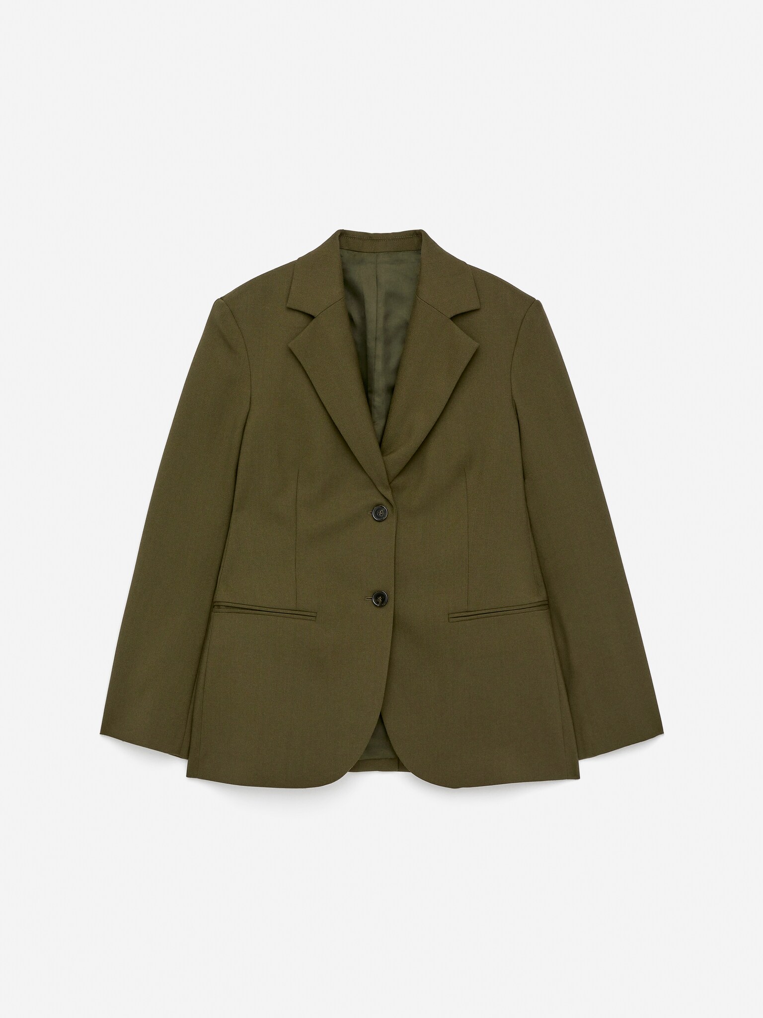 Blazer in hopsack di lana - Verde kaki/Rosso scuro - 2
