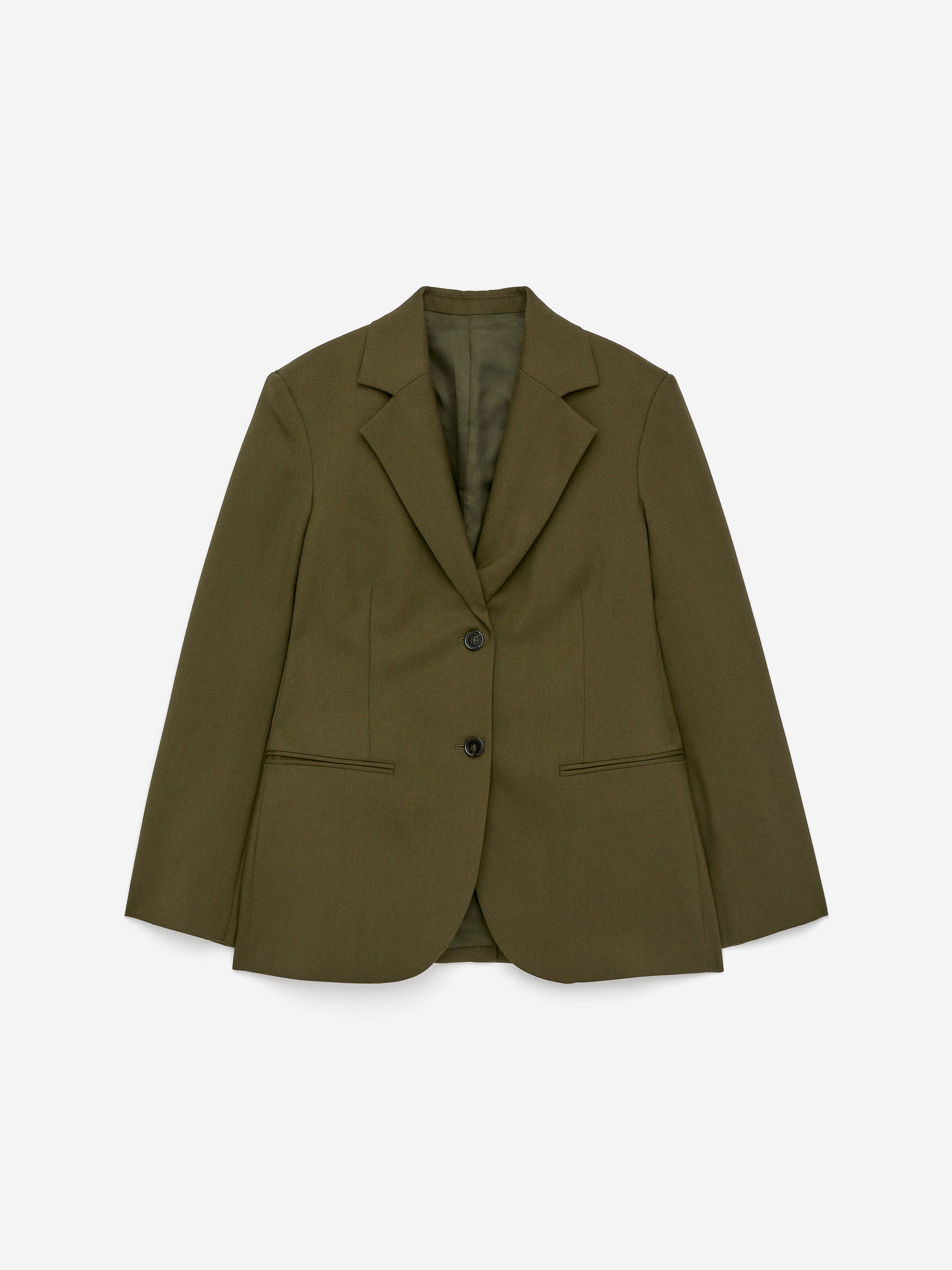 Hopsack Wool Blazer - Khaki Green - Regular fit - Women - StillMedia/DescriptiveStillLife - 2