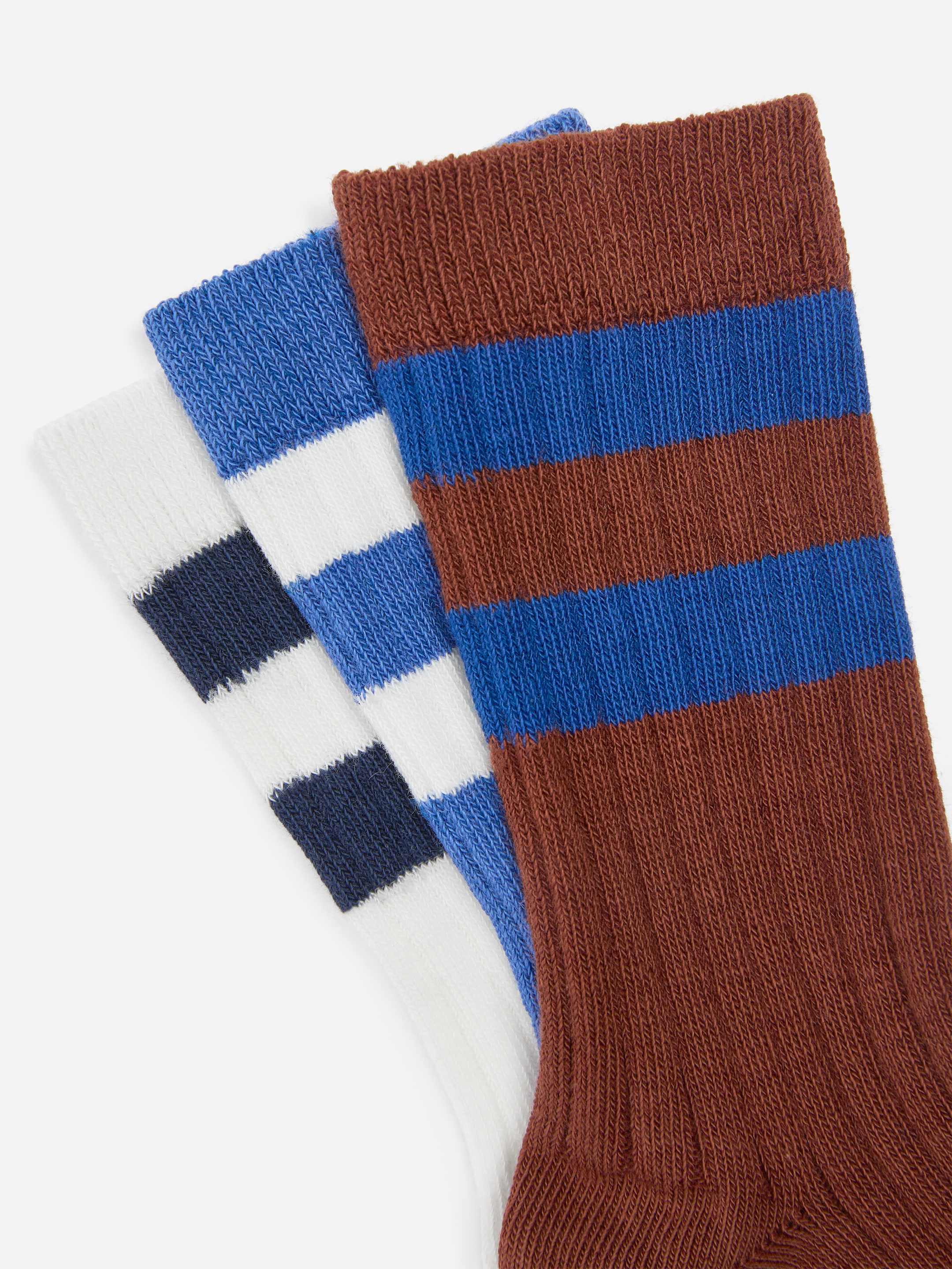 Rib Knit Socks Set of 3 - Rust/Blue/White - Children - StillMedia/DescriptiveDetail - 2