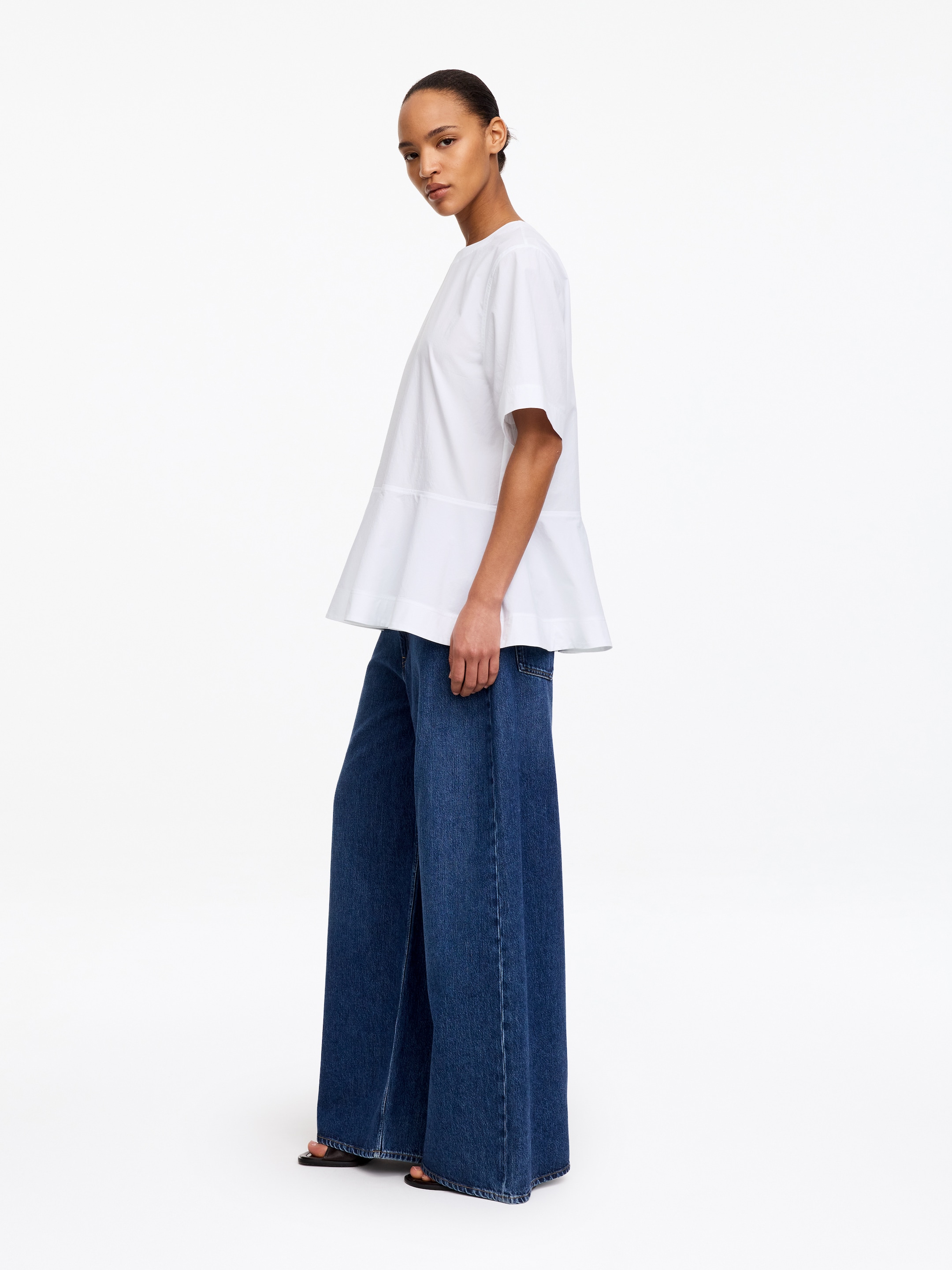 T-shirt in cotone Pima con baschina - Bianco - Regular fit - Women - StillMedia/Lookbook - 3
