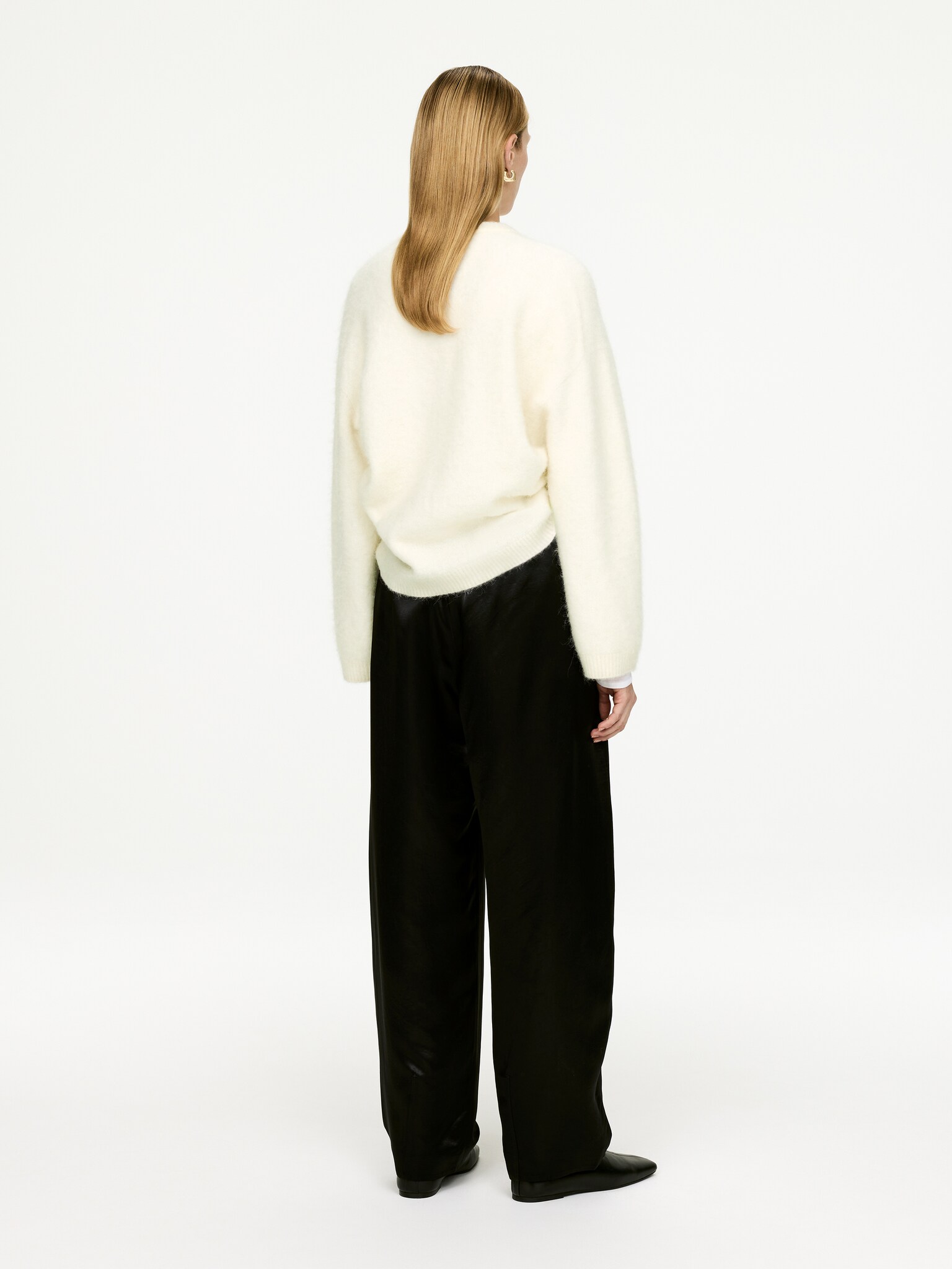 Alpaca-Wool Blend Jumper - Off White/Black/Red/Dark Burgundy/Beige/Light Grey/Reddish Orange - 3