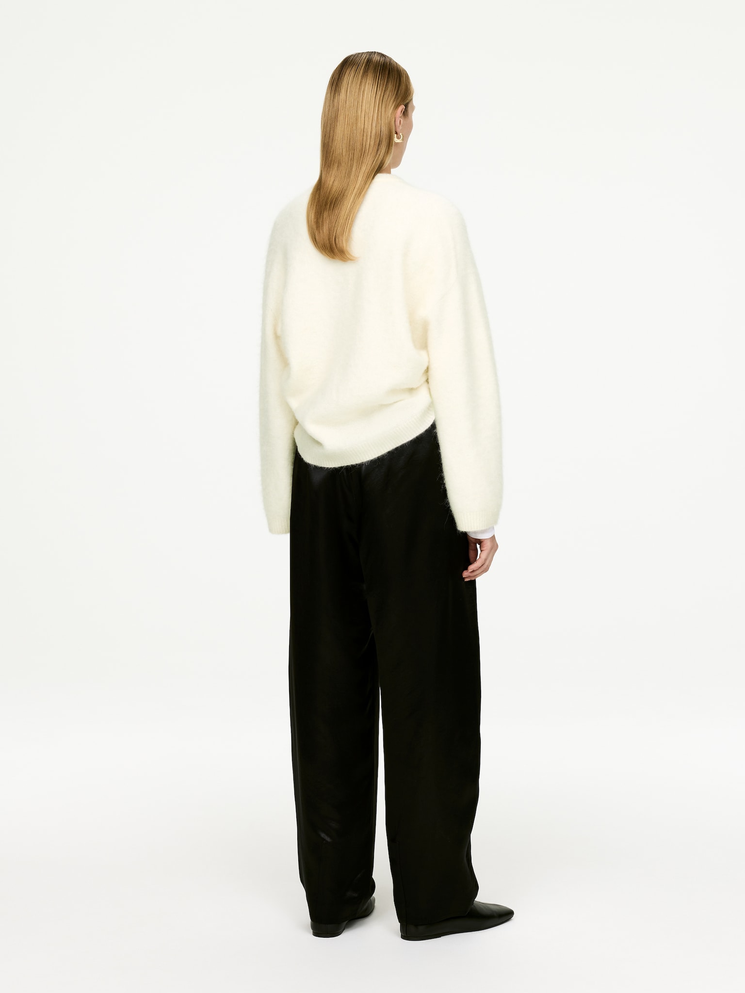 Pull en mélange de laine et d'alpaga - Blanc cassé/Bordeaux foncé/Noir/Rouge/Beige/Rouge-orangé/Gris clair - 4