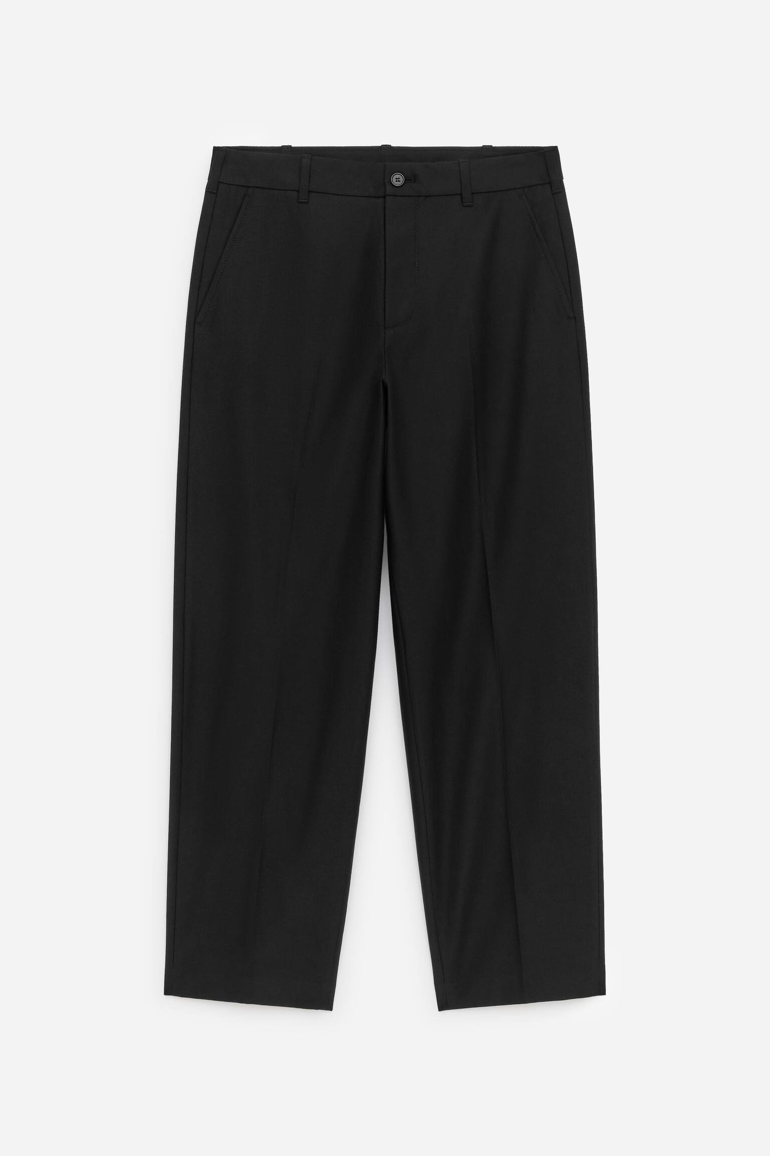 Pantalon en laine mélangée - Noir/Marron - 2